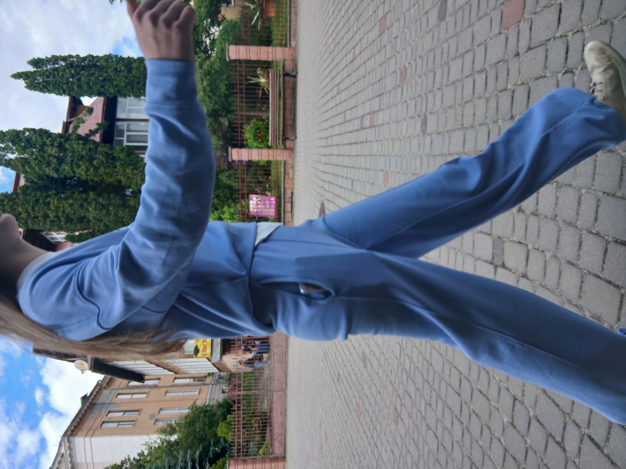 Pedestrian activity around Truskavets plaza and dining areas