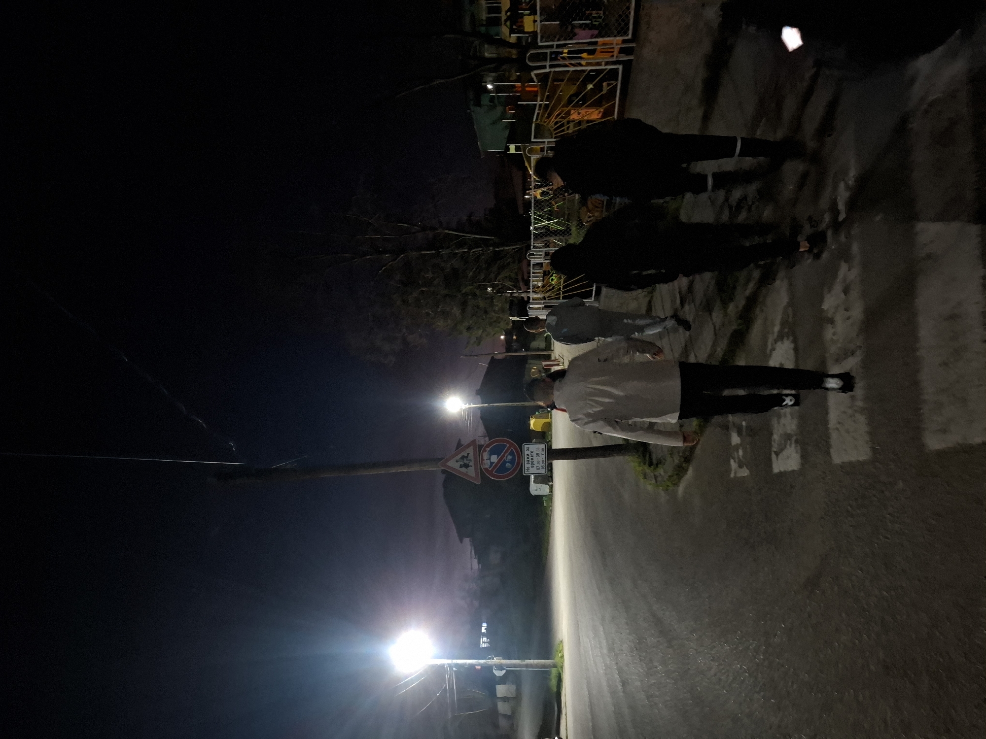 Pedestrians cross street in school zone, Veliki Preslav, Bulgaria