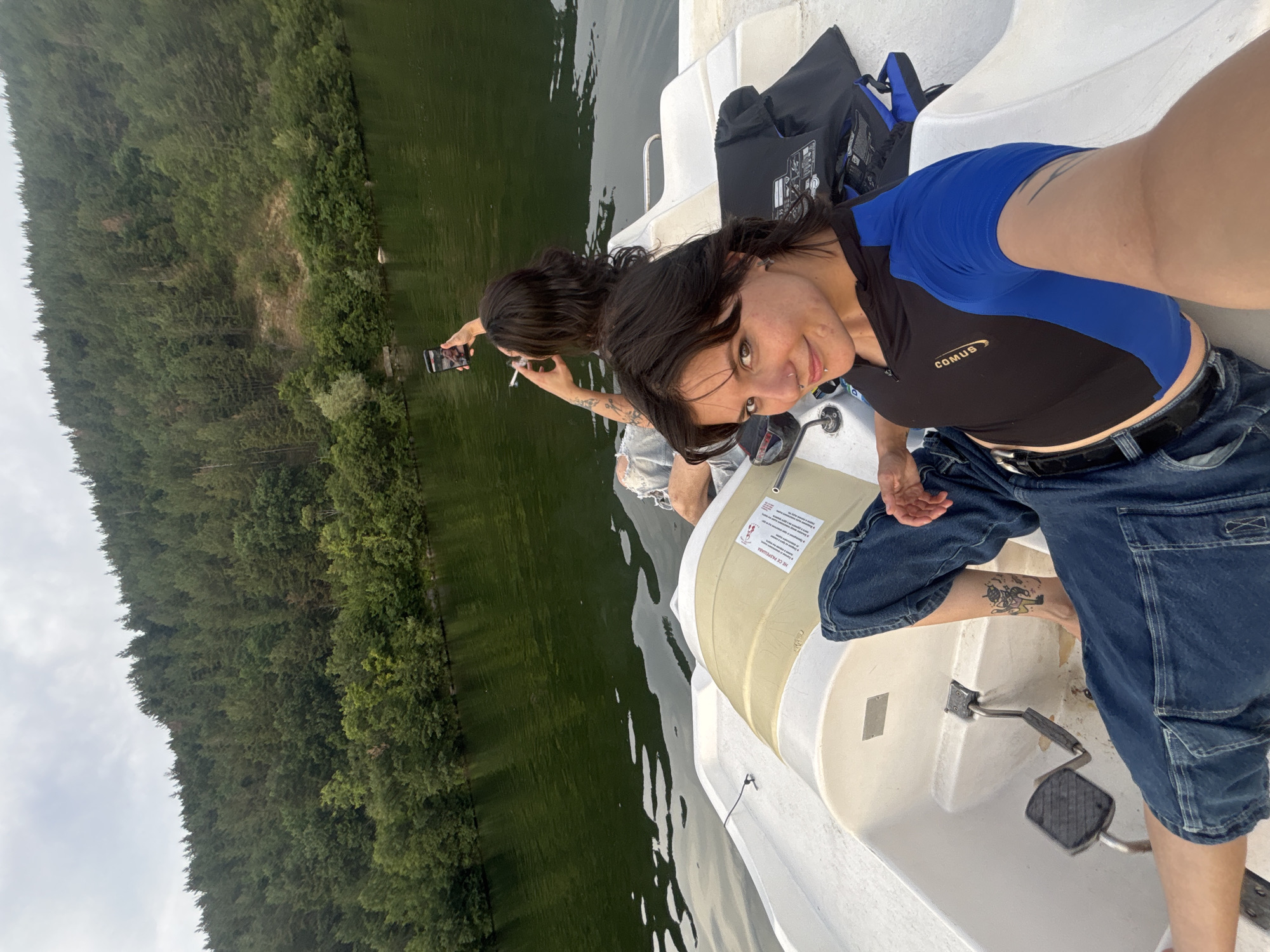 Pedal boat afternoon on Lake Pancharevo at golden hour