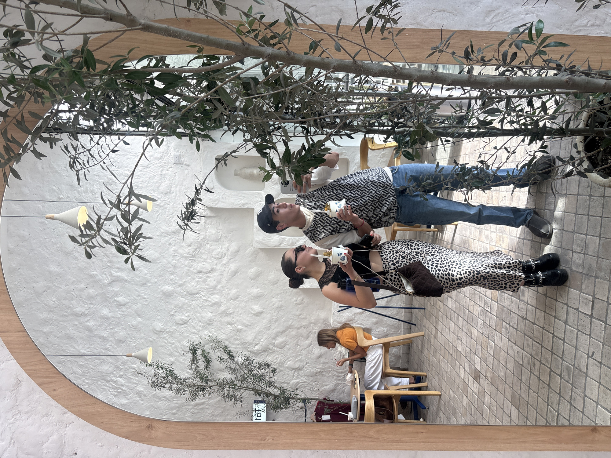 Greek frozen yogurt shop visit in Tlaxcalancingo, Mexico