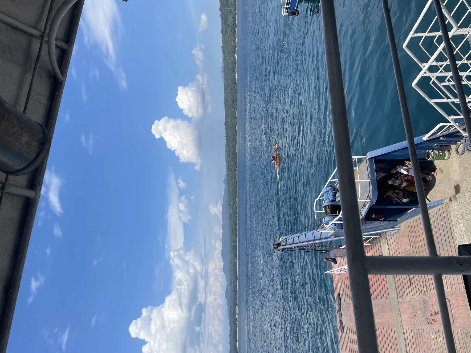 Ferry crossing Davao Gulf on a clear morning