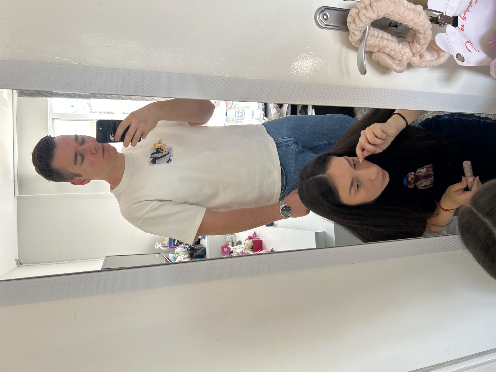 Couple Takes Mirror Selfie in Bukovlak, Bulgaria