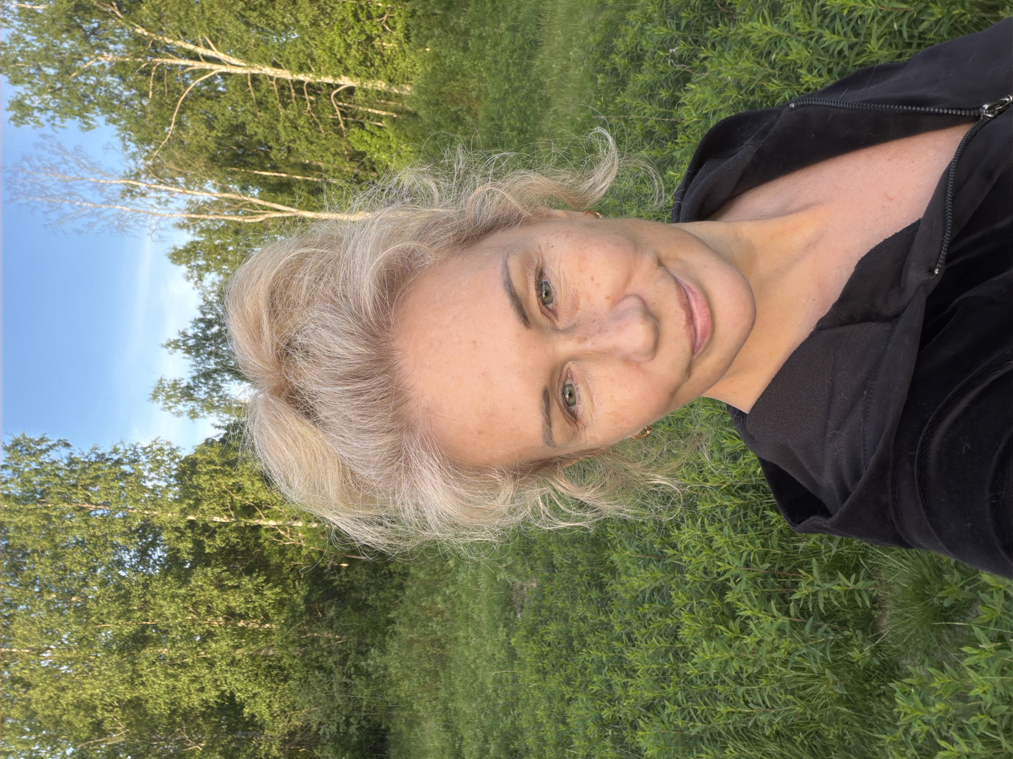 Woman documents evening nature walk in Mars, Russia