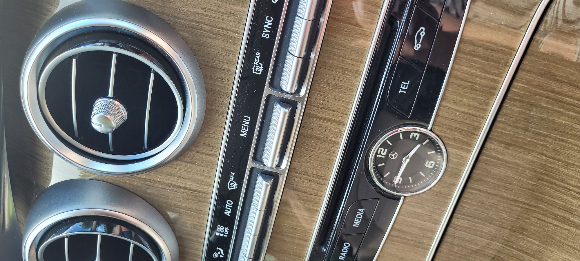Up-close details of a Mercedes-Benz in Riga