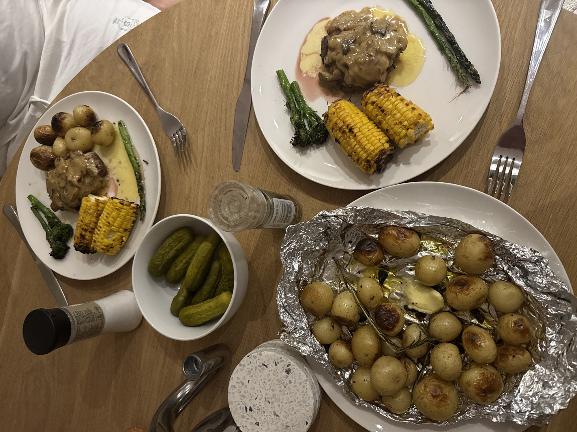 Cape Town resident prepares grilled steak dinner for two