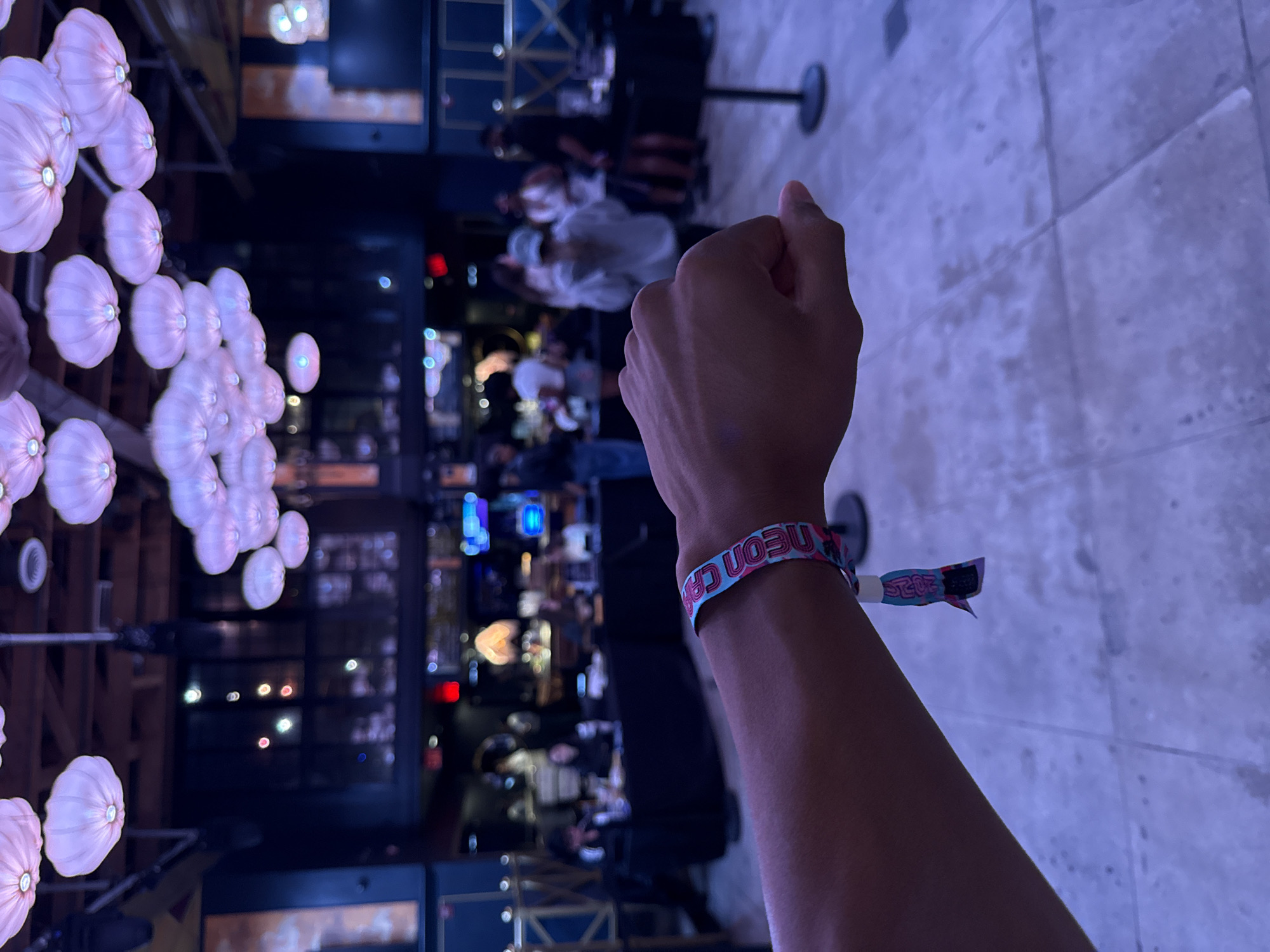 Fist raised at crowded indoor event in Los Angeles