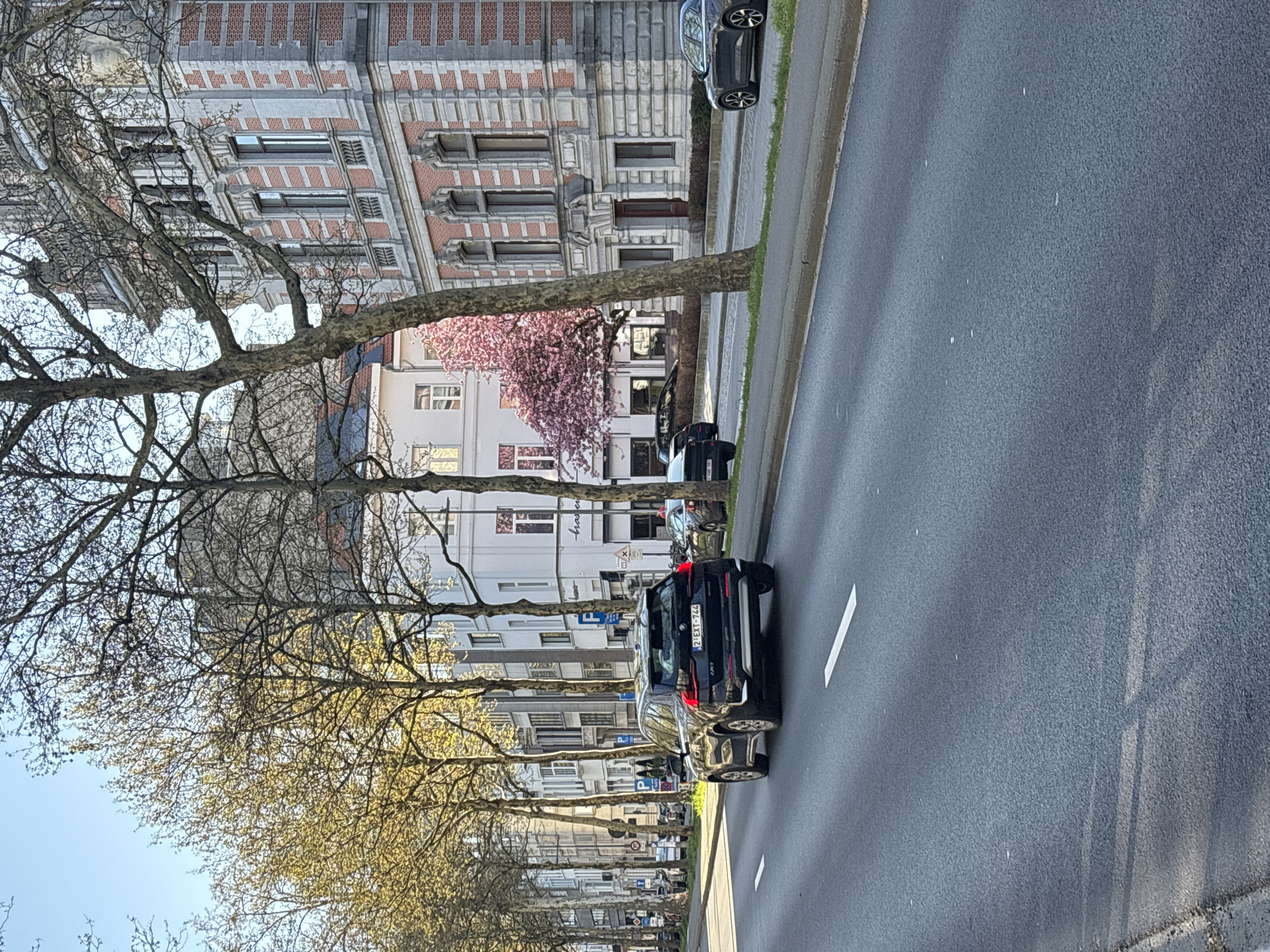 Morning street scene captured in Antwerp, Belgium