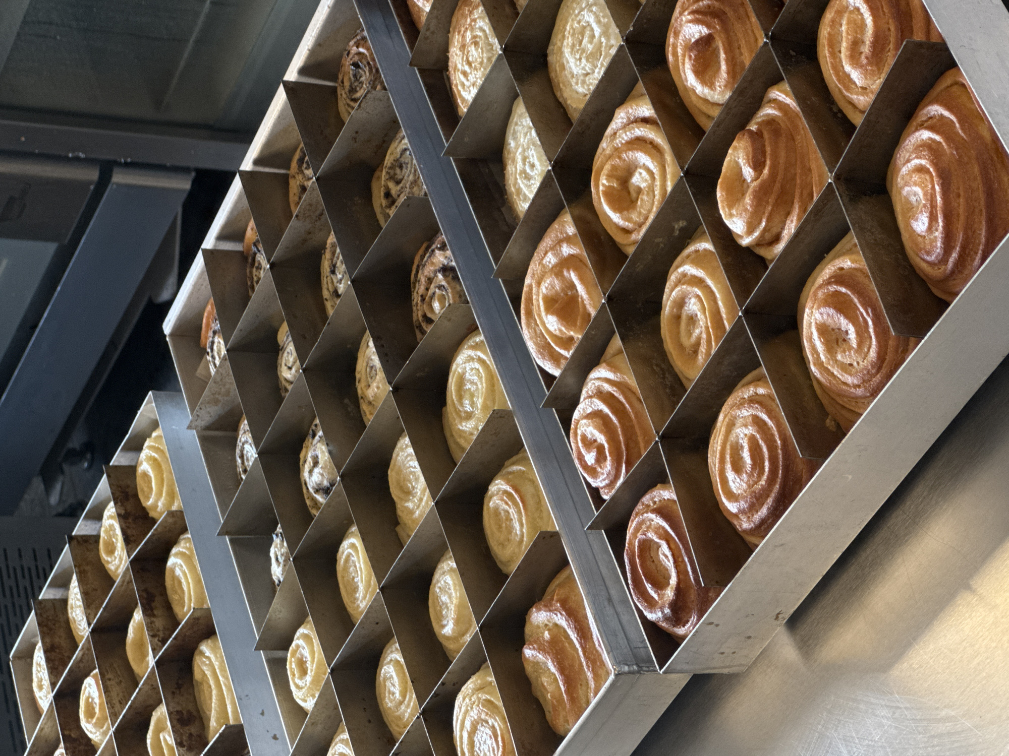 Cinnamon rolls being made start to finish in an Odesa bakery
