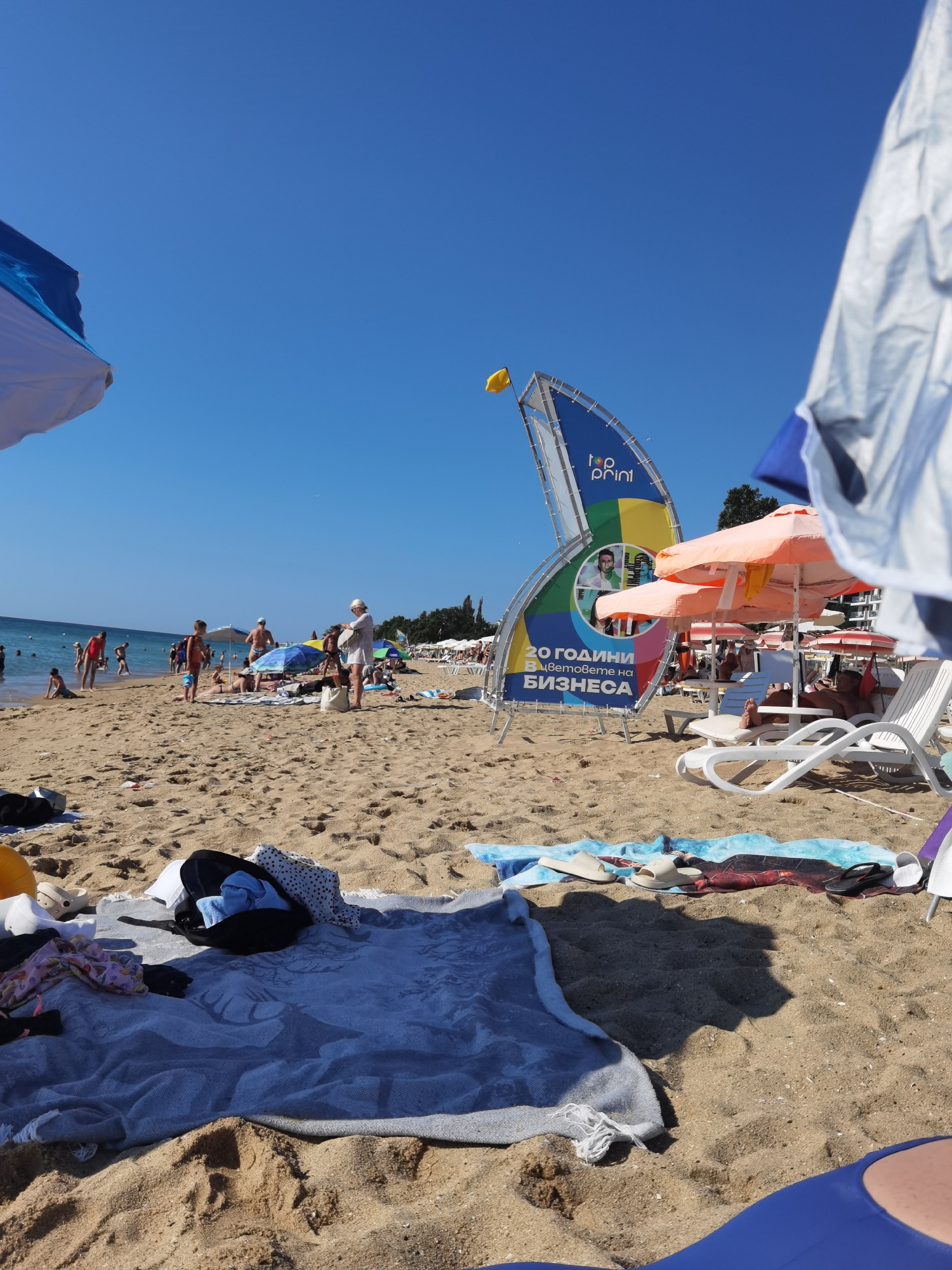 Summer beach day on the Black Sea coast in Varna
