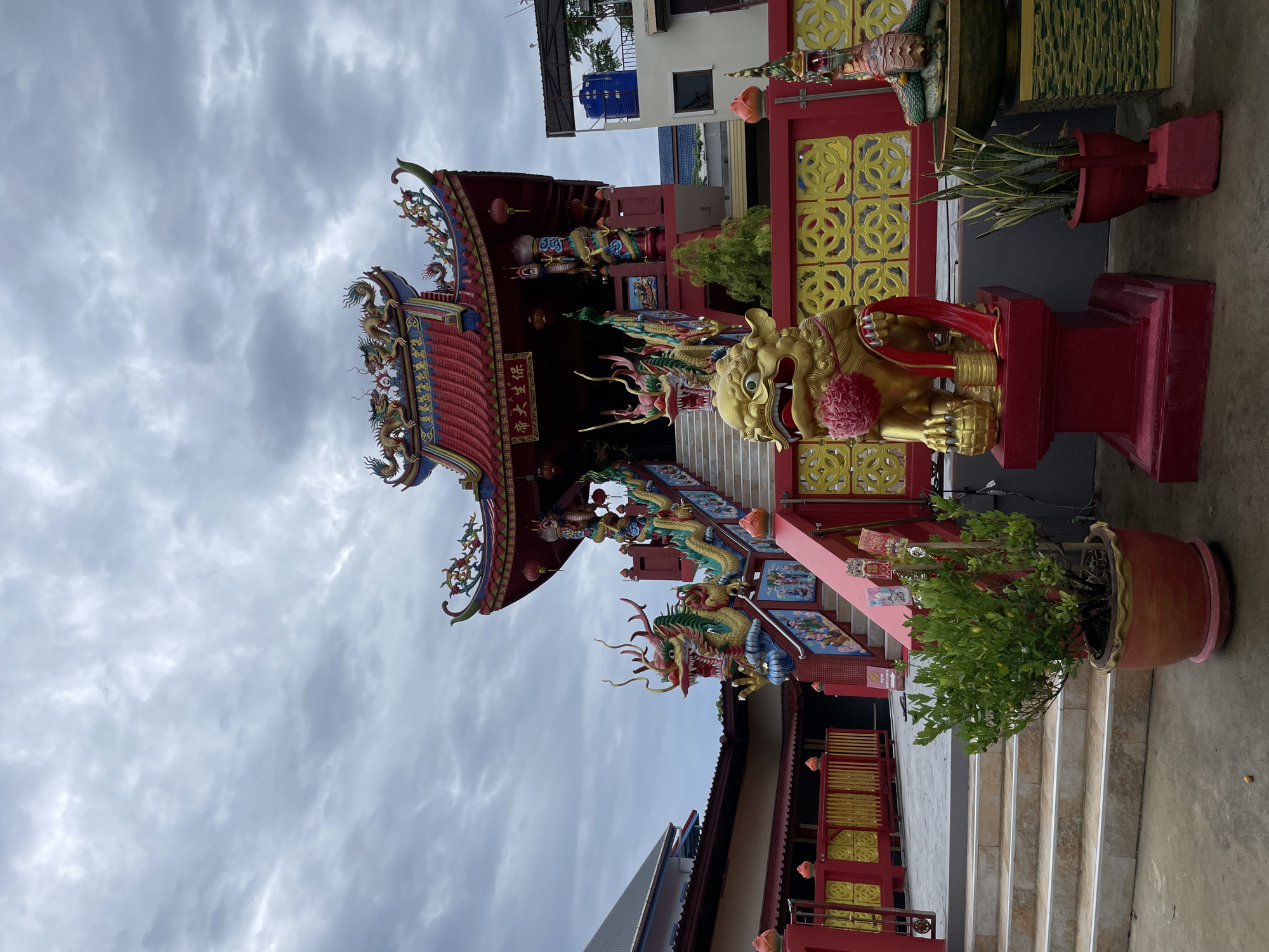 Chinese temple documented in Karon, Thailand with ornate details