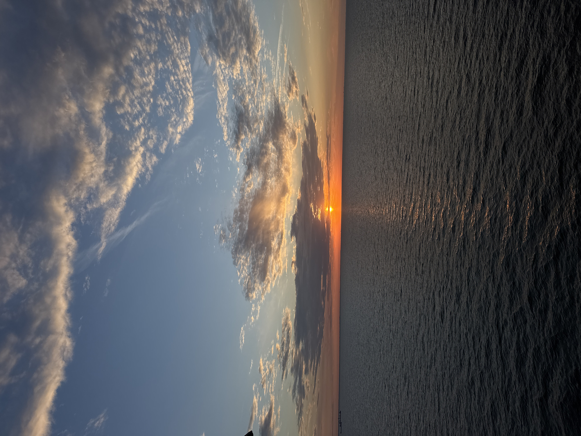 Sunset captured from offshore oil rig in Italian waters