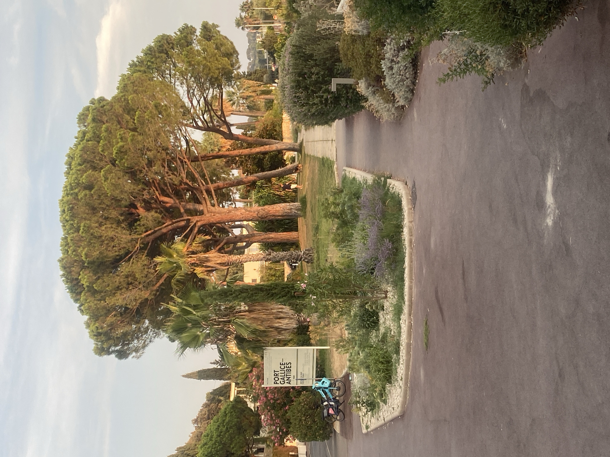 Golden hour through Antibes streets and coastline near Port Gallice