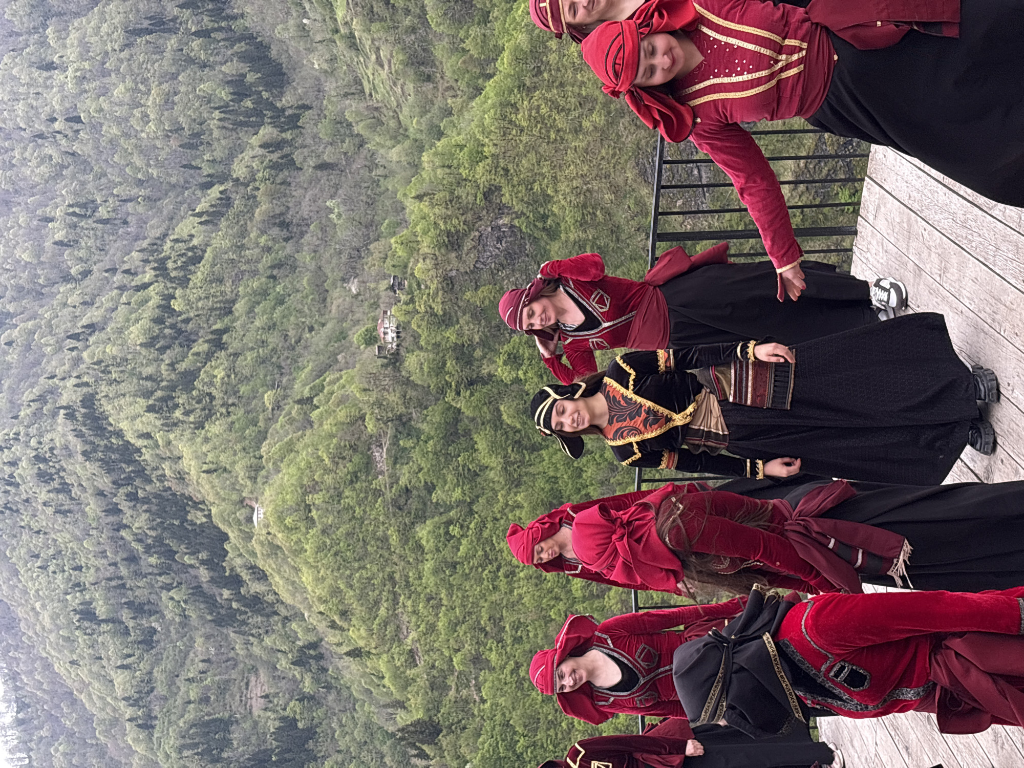 Traditional Georgian celebration observed in mountain village setting