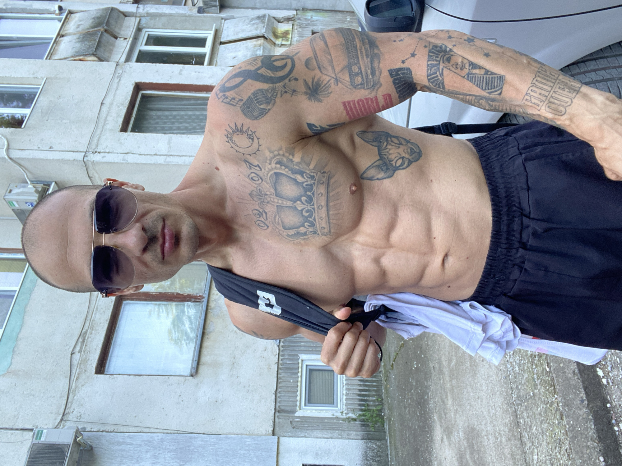 Tattooed man documented in early morning activities in Pleven