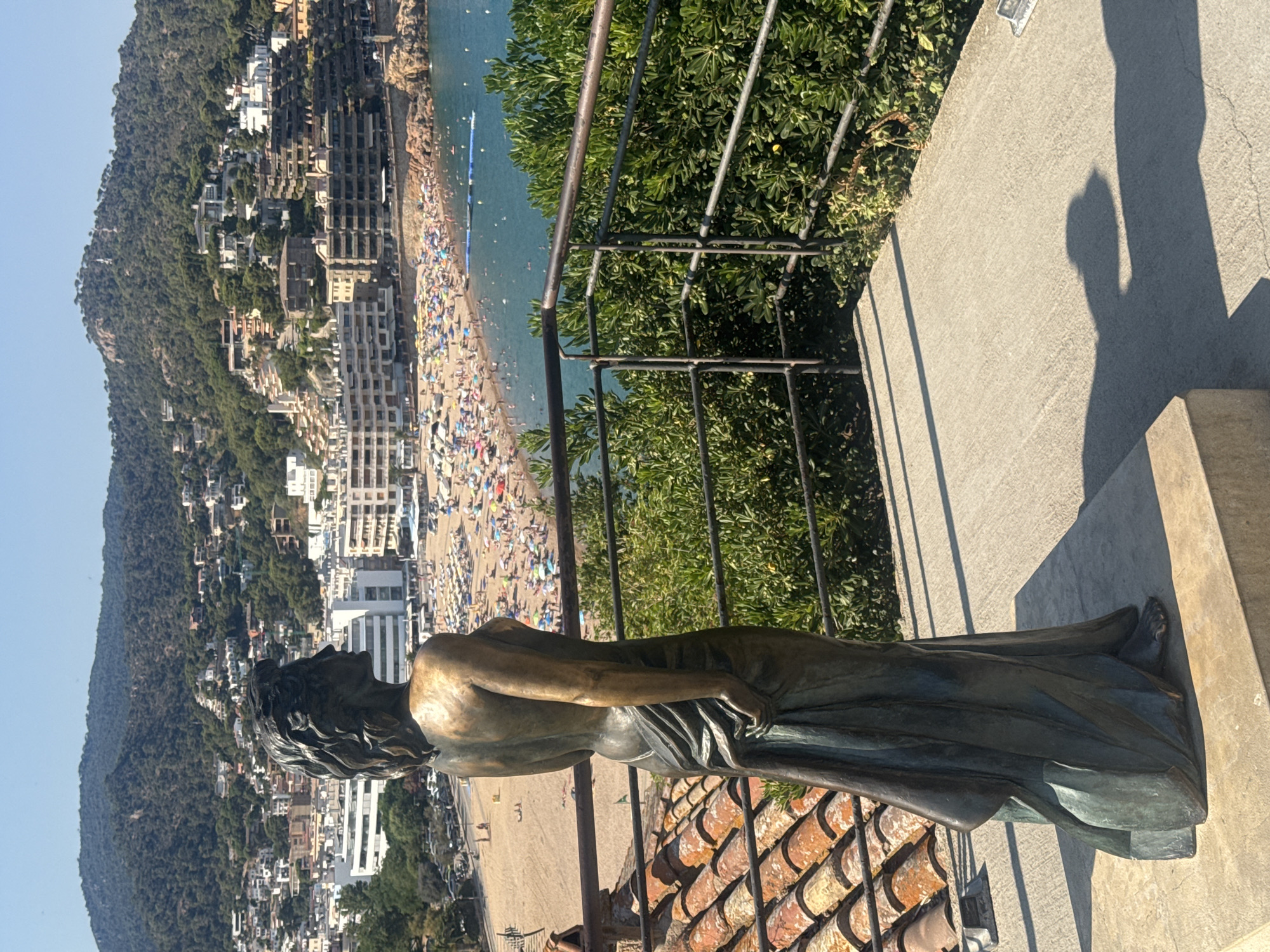 Cannons and sculpture at Tossa de Mar's medieval clifftop fortress