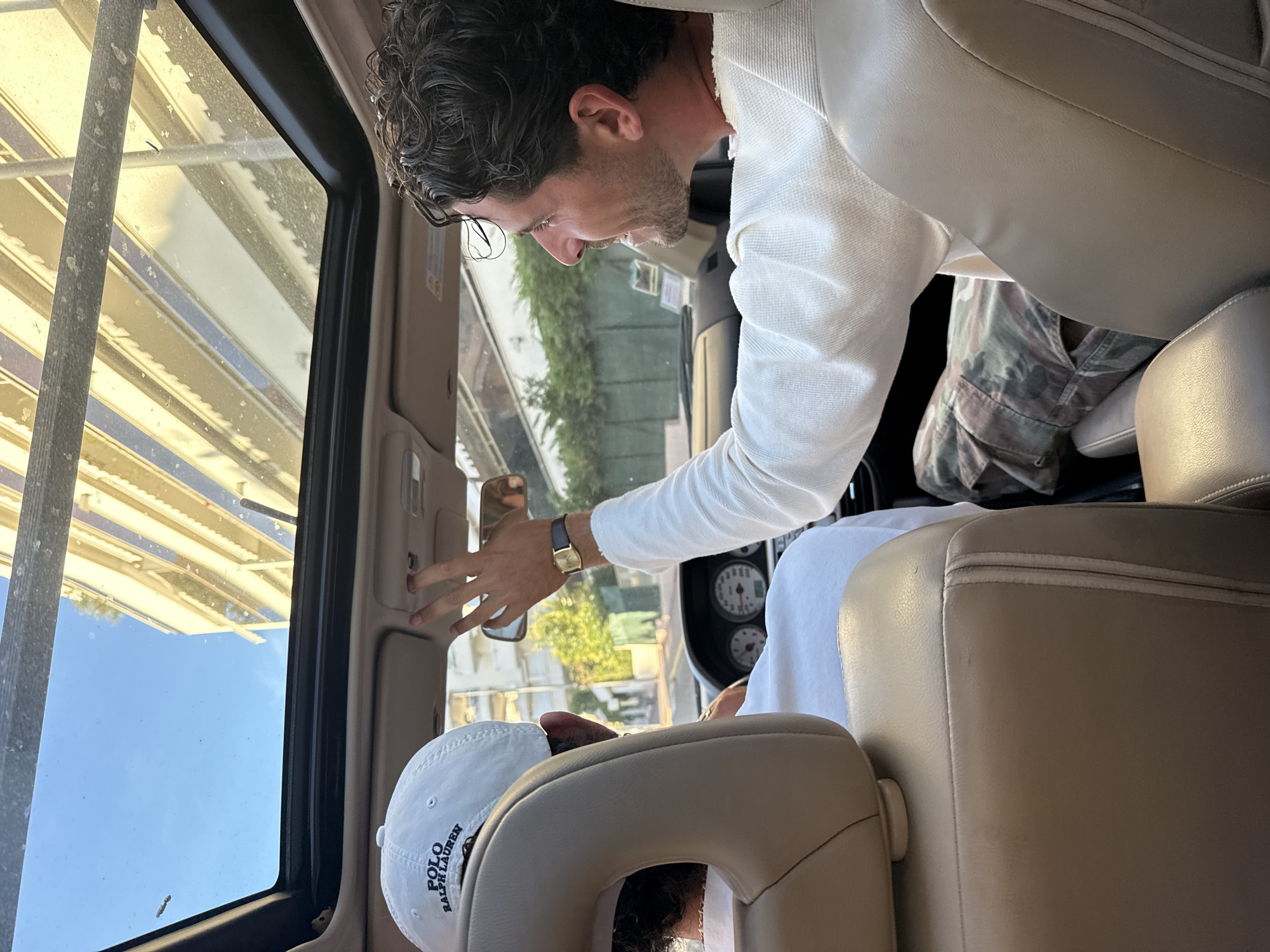 Two people spotted in open-roof car in Cannes