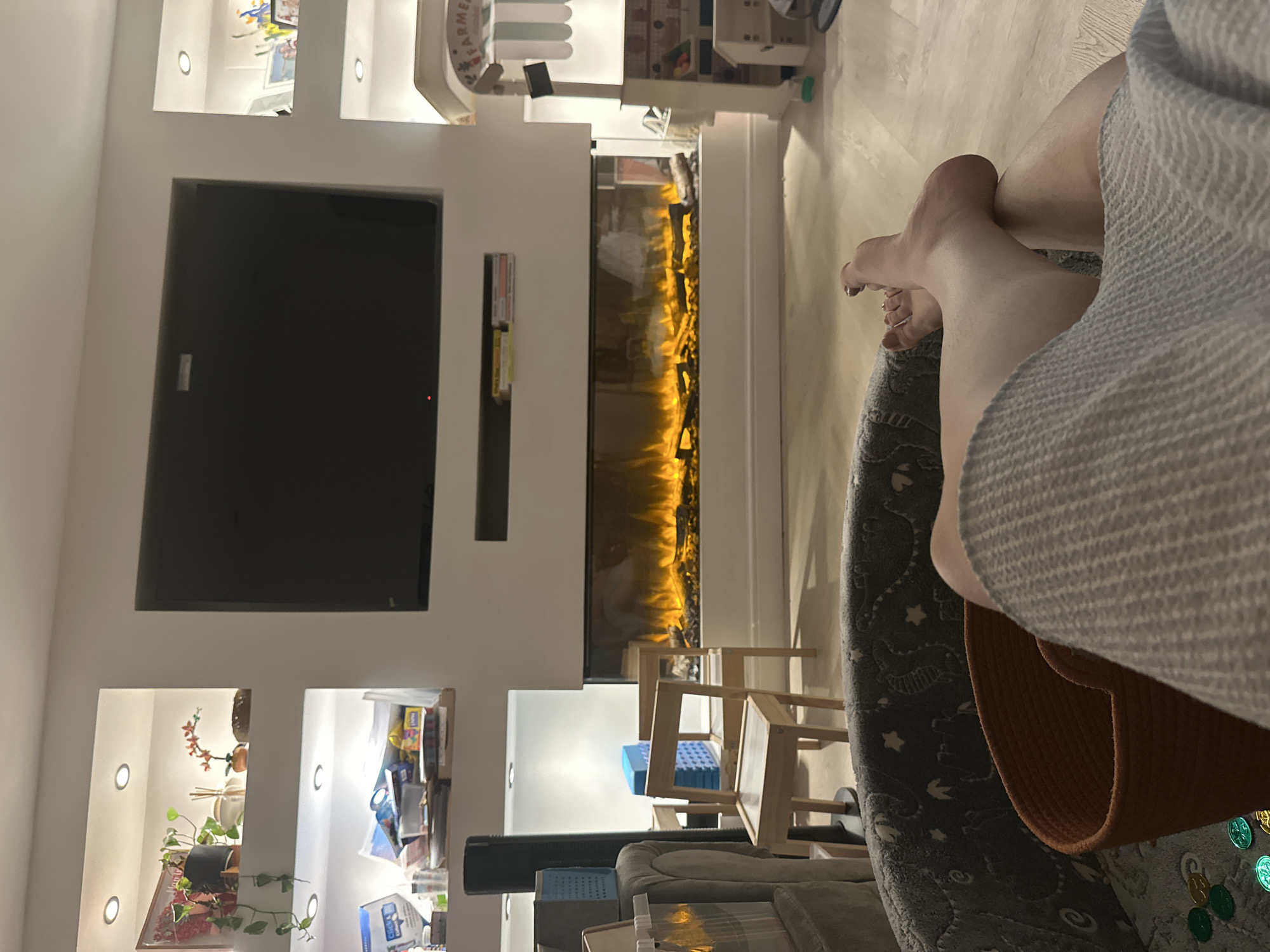 Cozy night in with burgers and a glowing fireplace in Leeds