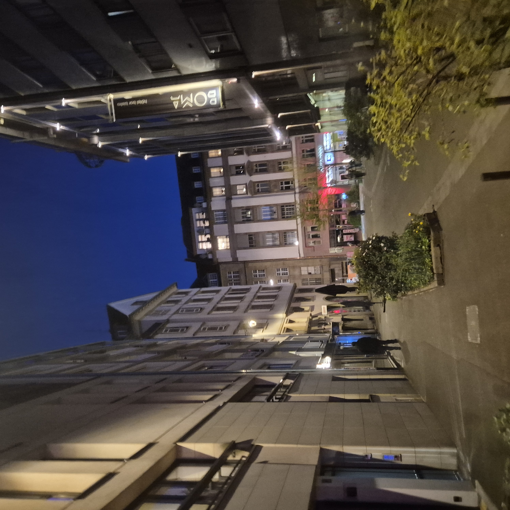 Nighttime street scene captured in Strasbourg, France