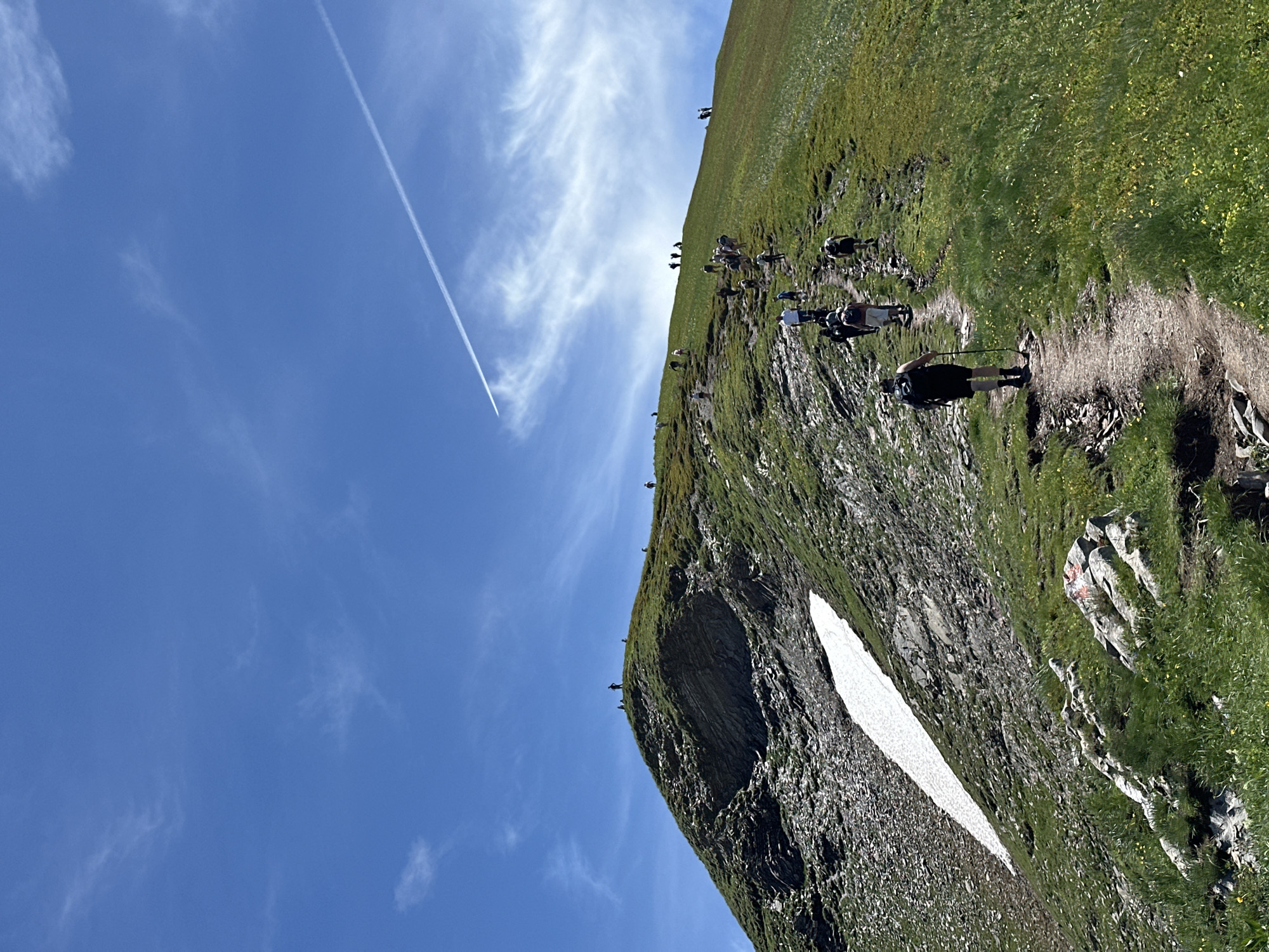 Mountain hiking group traverses ridges in Kelmend Albania