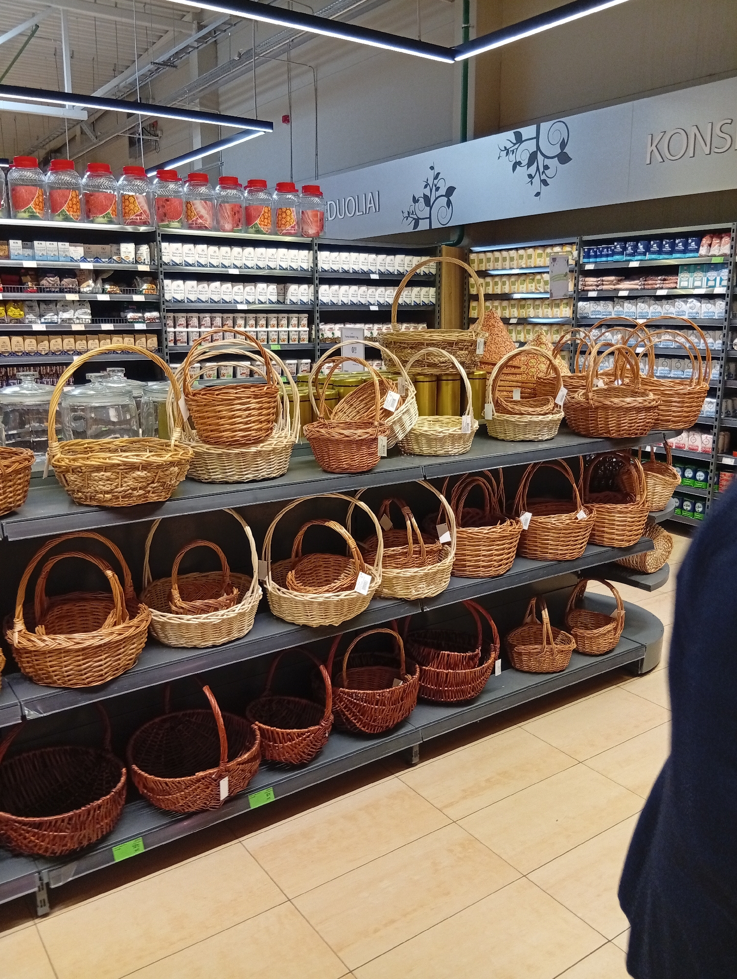 Morning grocery shopping documented at BIKUVA supermarket in Lithuania