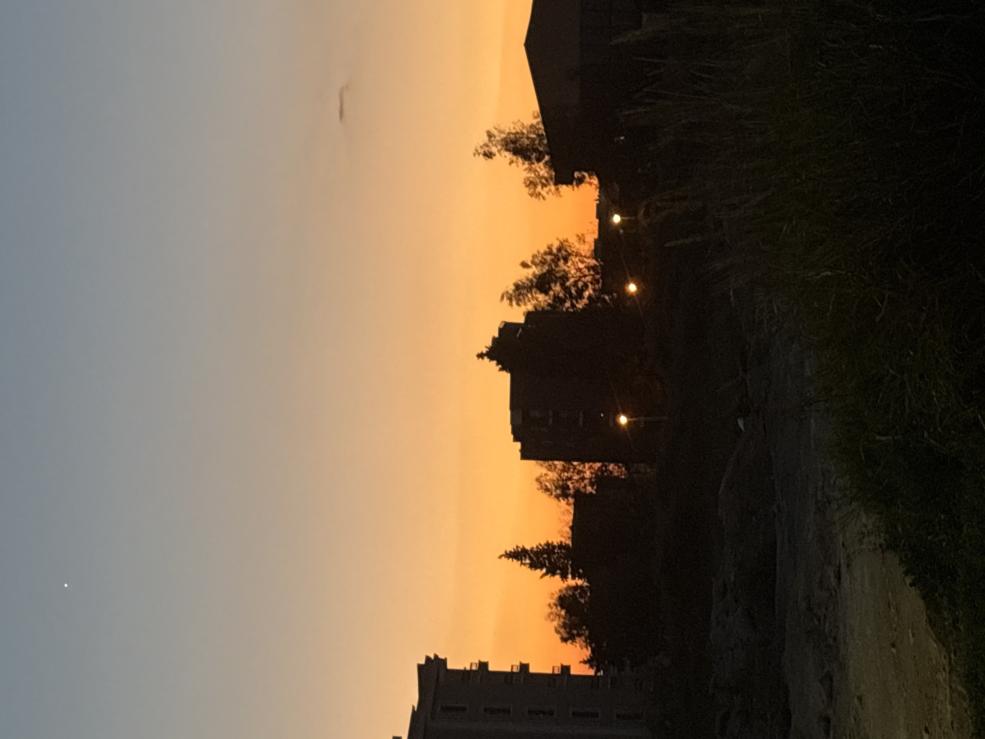 Sunset observed in Bar, Montenegro with colorful sky transition