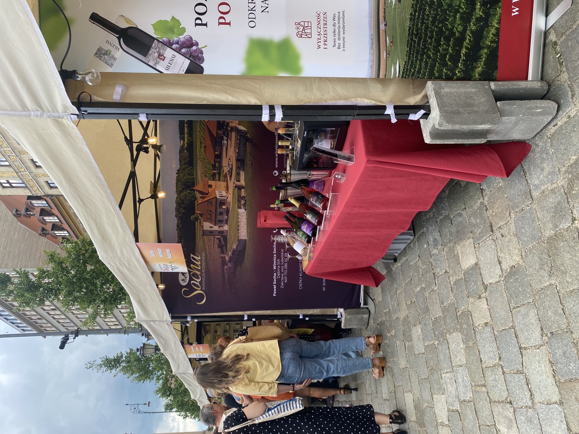 Outdoor market activity captured in Wrocław city center