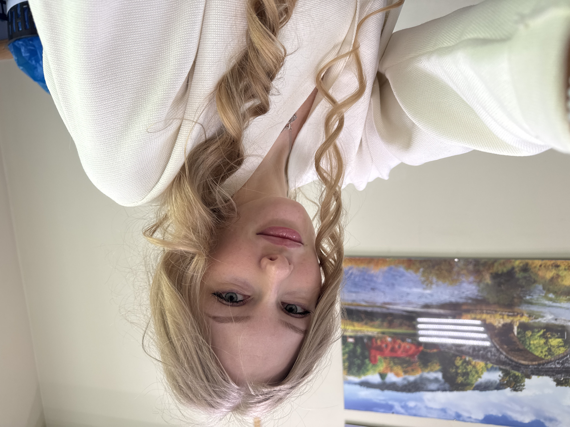 Woman takes early morning selfies in Perm, Russia