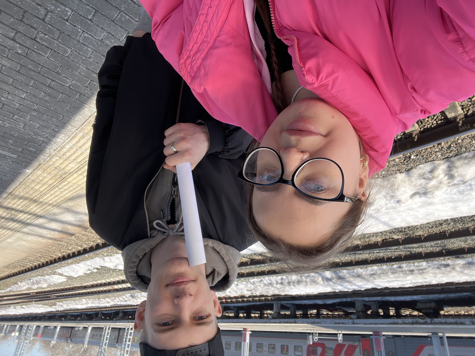 Couple spotted at railway station in Tashevka, Russia