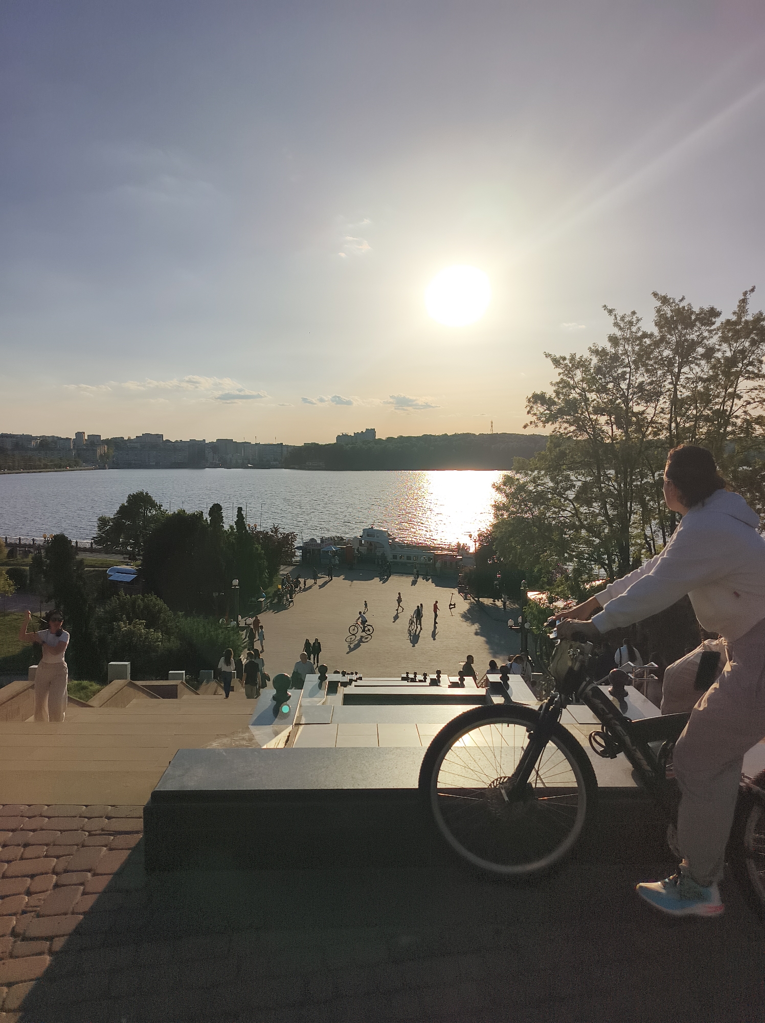 Sunny afternoon life documented along Ternopil Lake waterfront