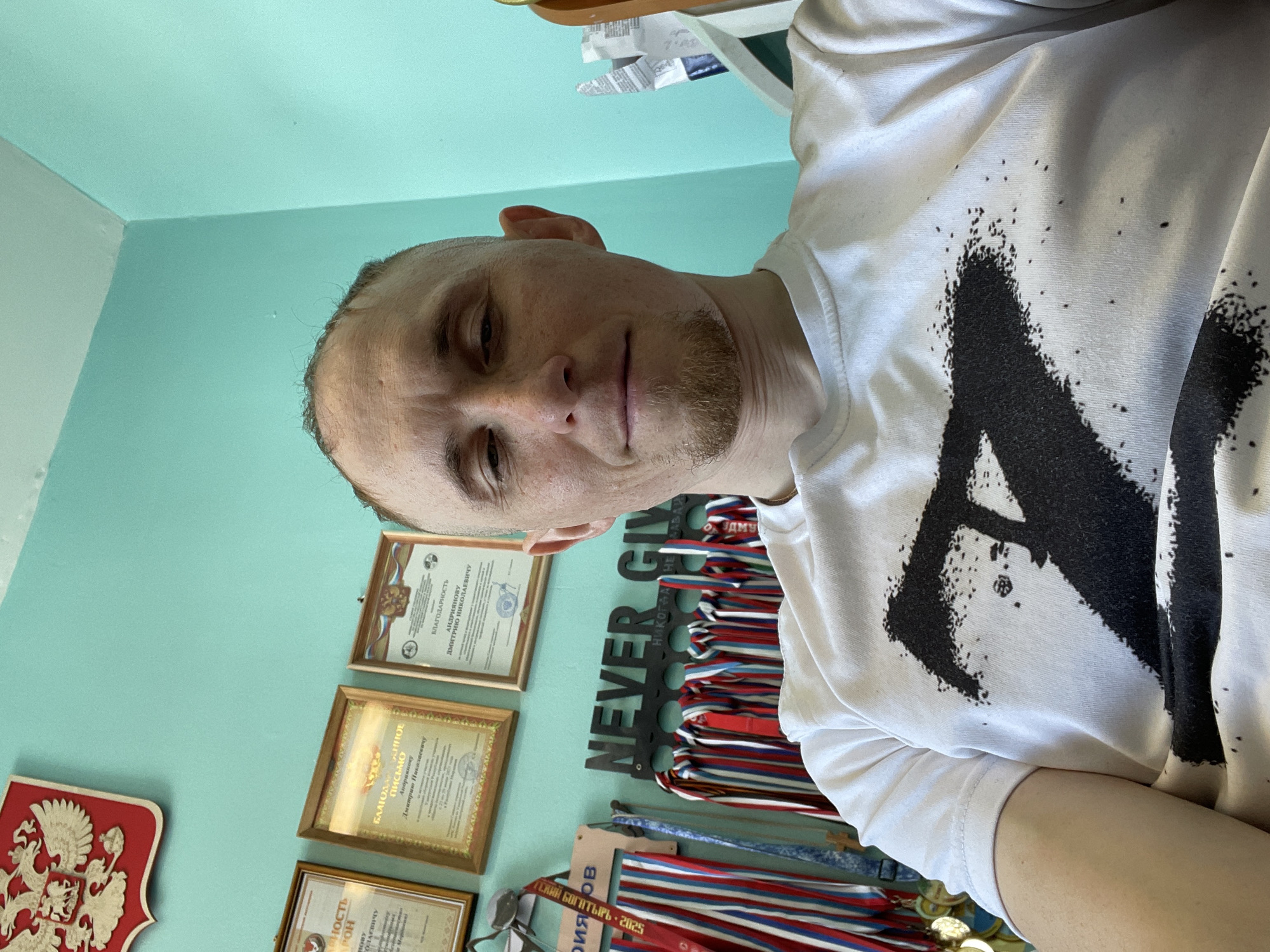 Russian patriotic display captured in Sarapul home setting
