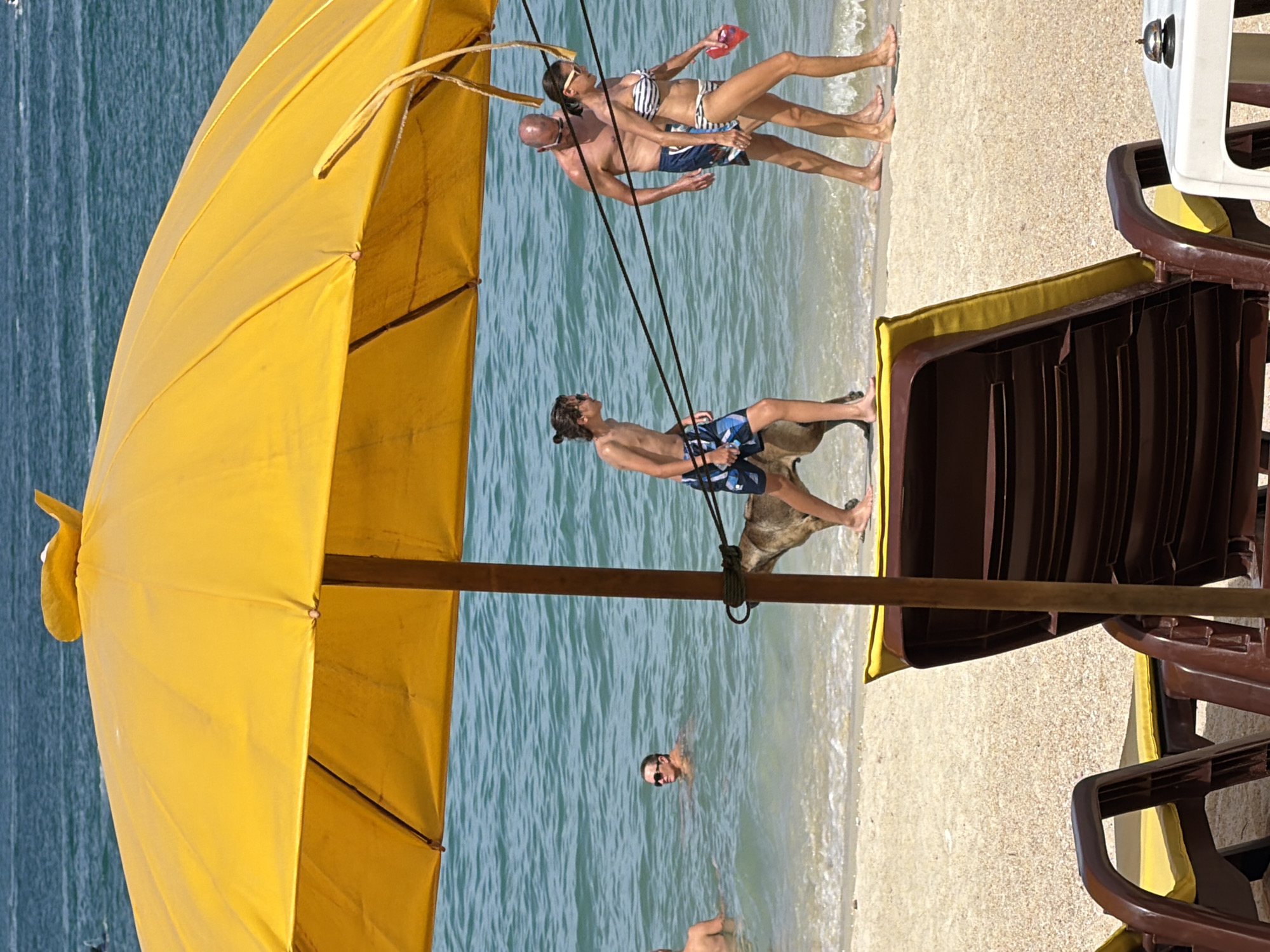 Lazy morning on a Ko Samui beach, chairs out, water calm
