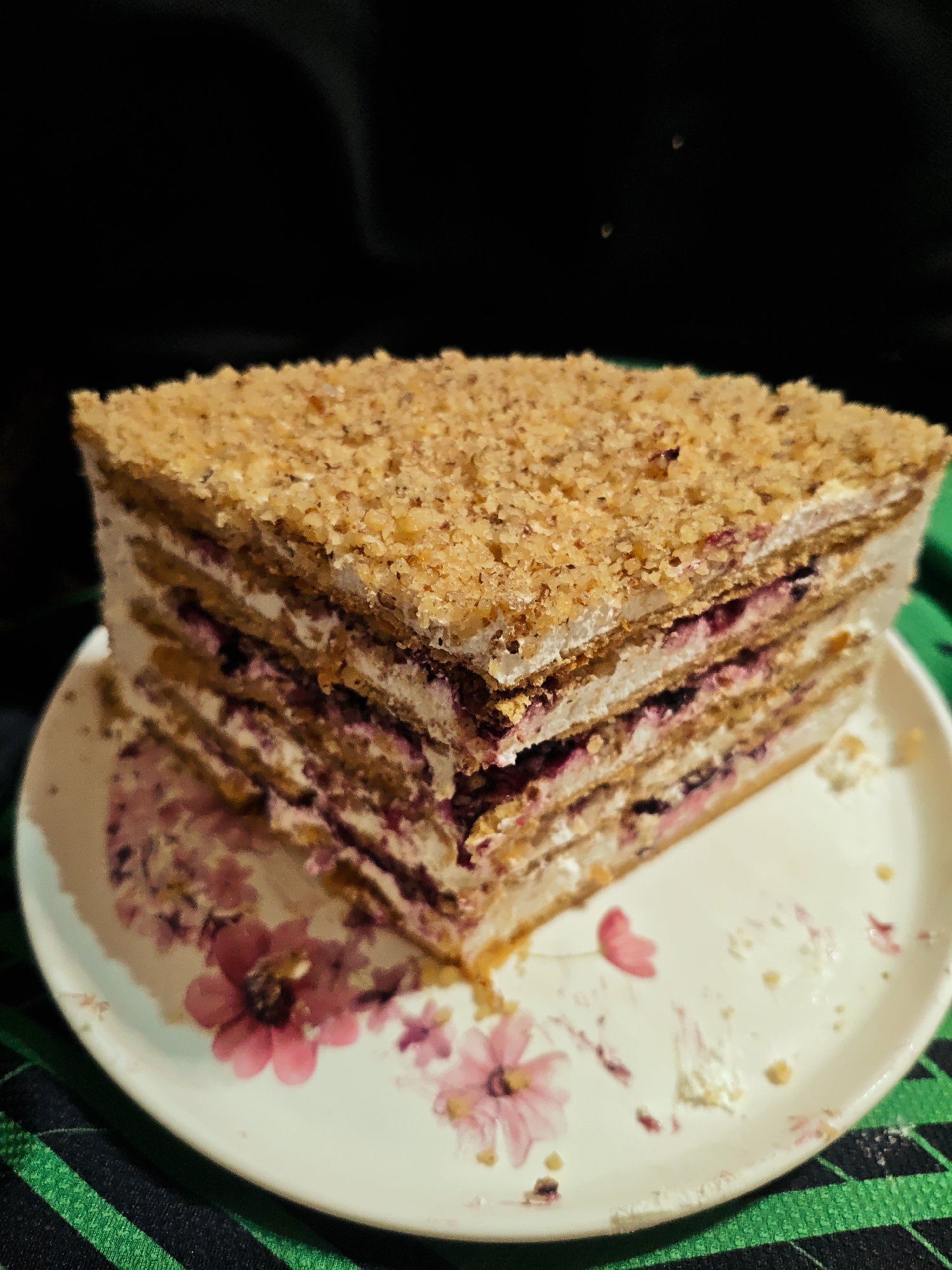 Card game and cake observed during evening gathering