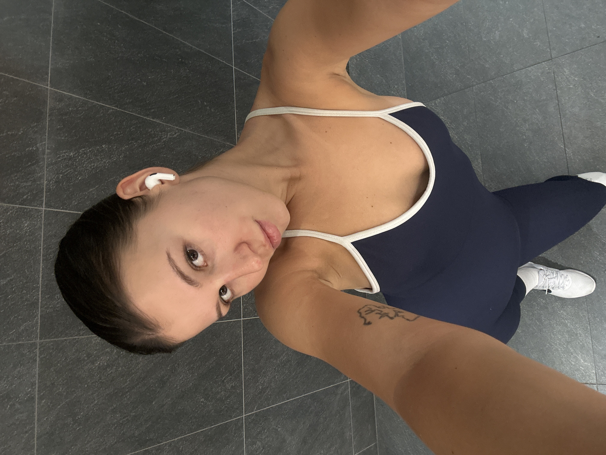 Bathroom selfie series: sheet mask, navy kit, Phuket morning