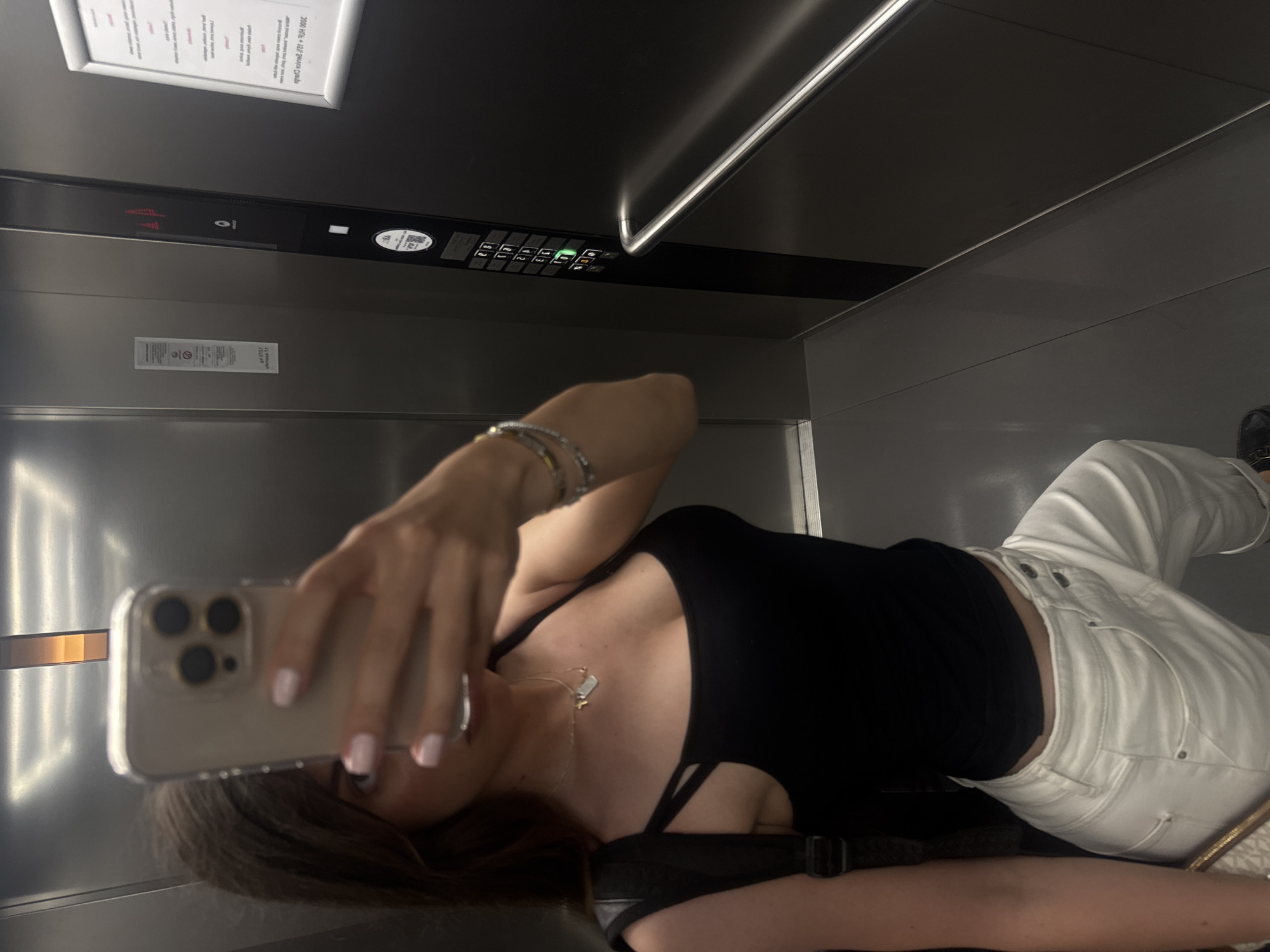 Budapest hotel selfie session, elevator to bathroom