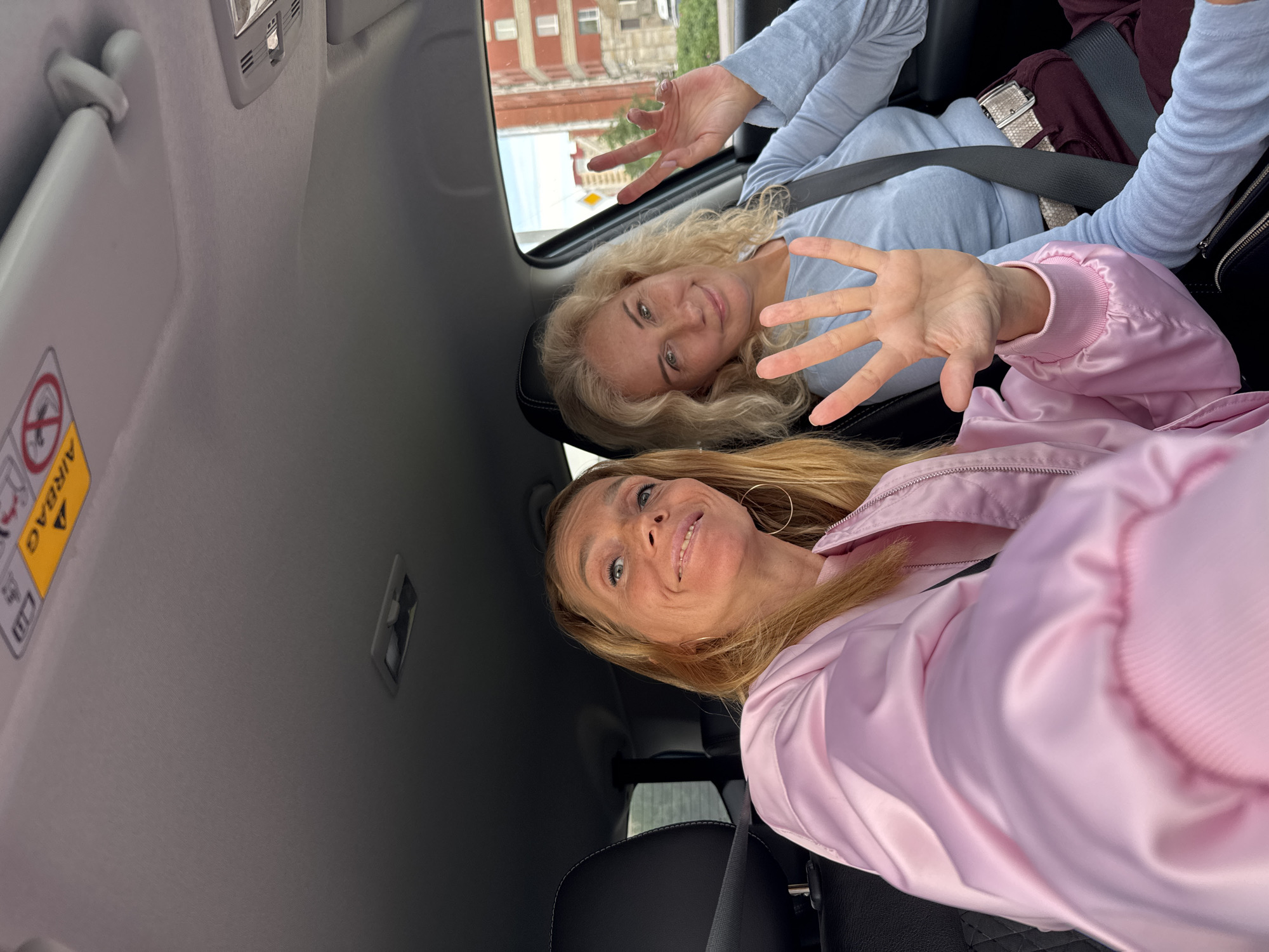 Selfie moment inside a car in Saint Petersburg
