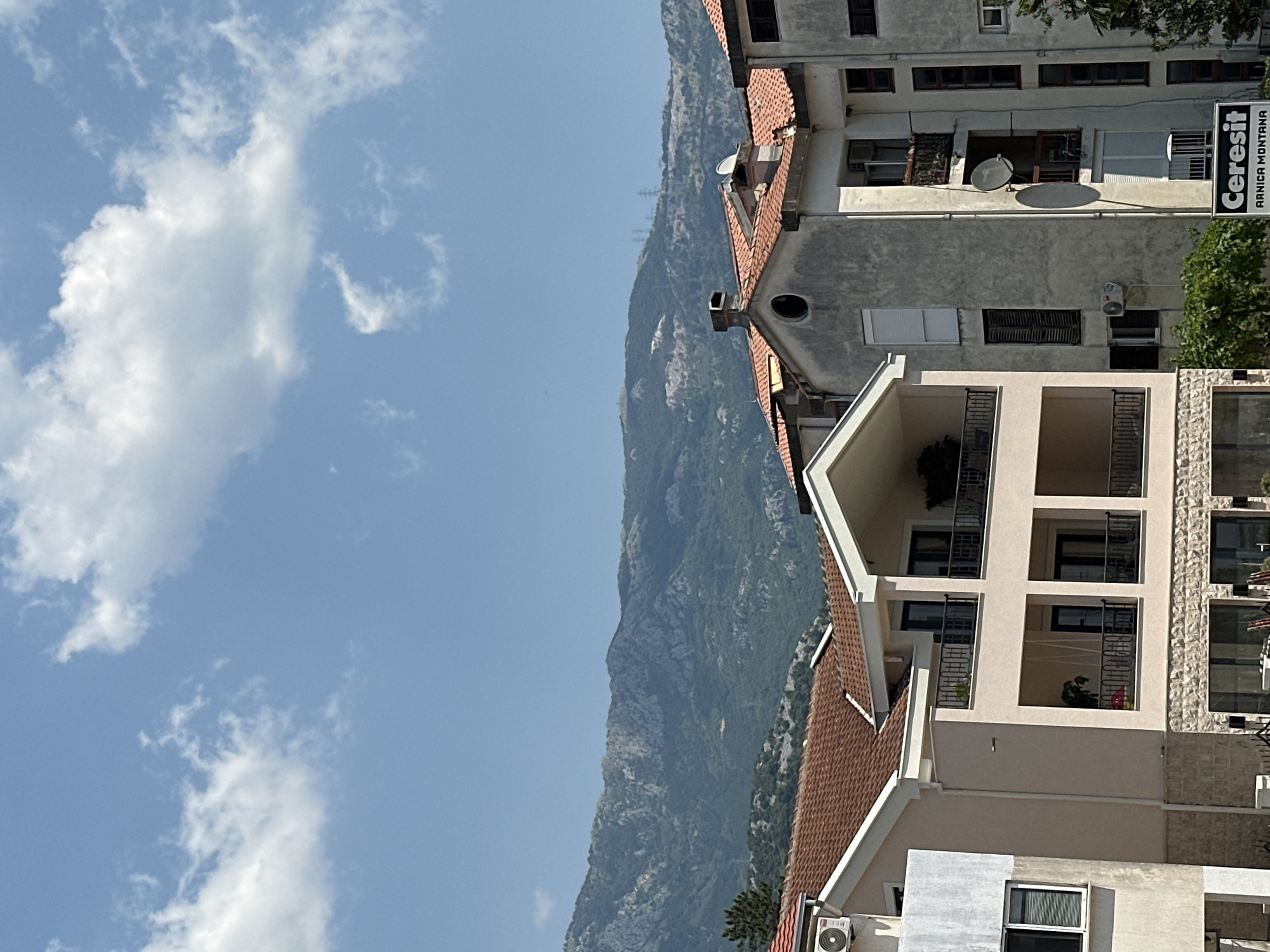 Summer morning selfies and espresso in Budva, Montenegro