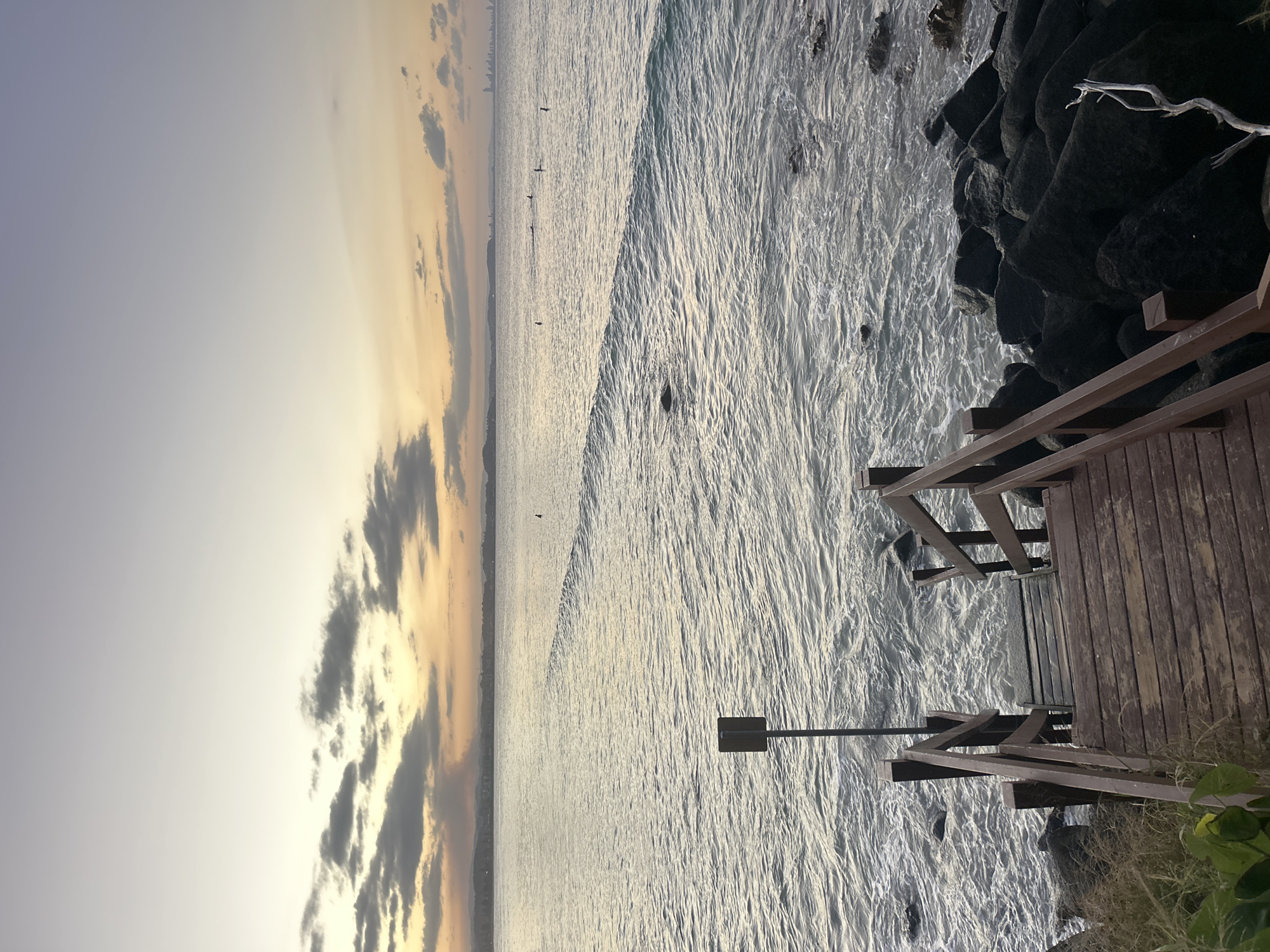 Dawn coastal viewing captured at Coolangatta beach stairs