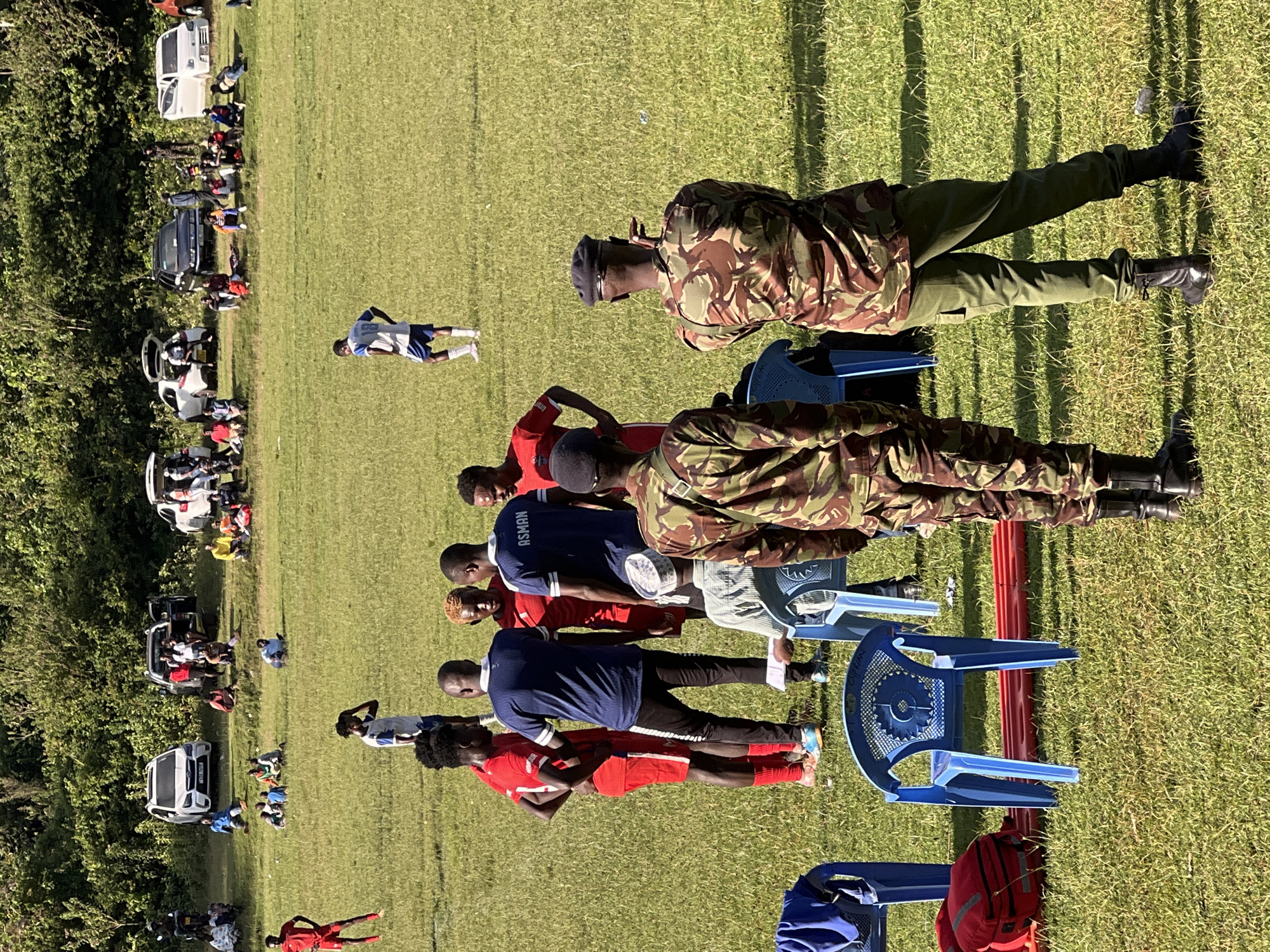 Soccer match with military presence in Kahigaini, Kenya