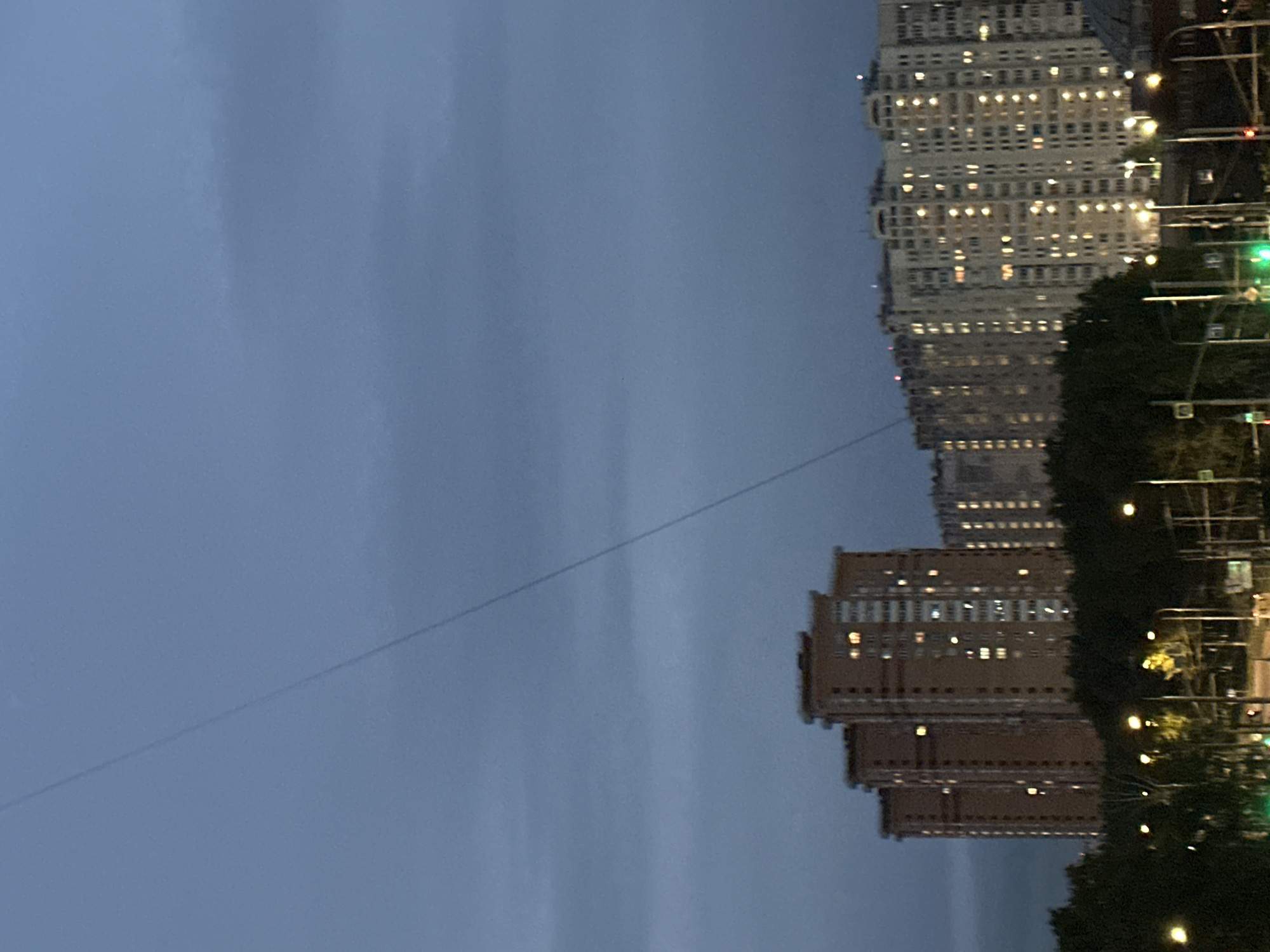 Podolsk apartment blocks at twilight, June 2026