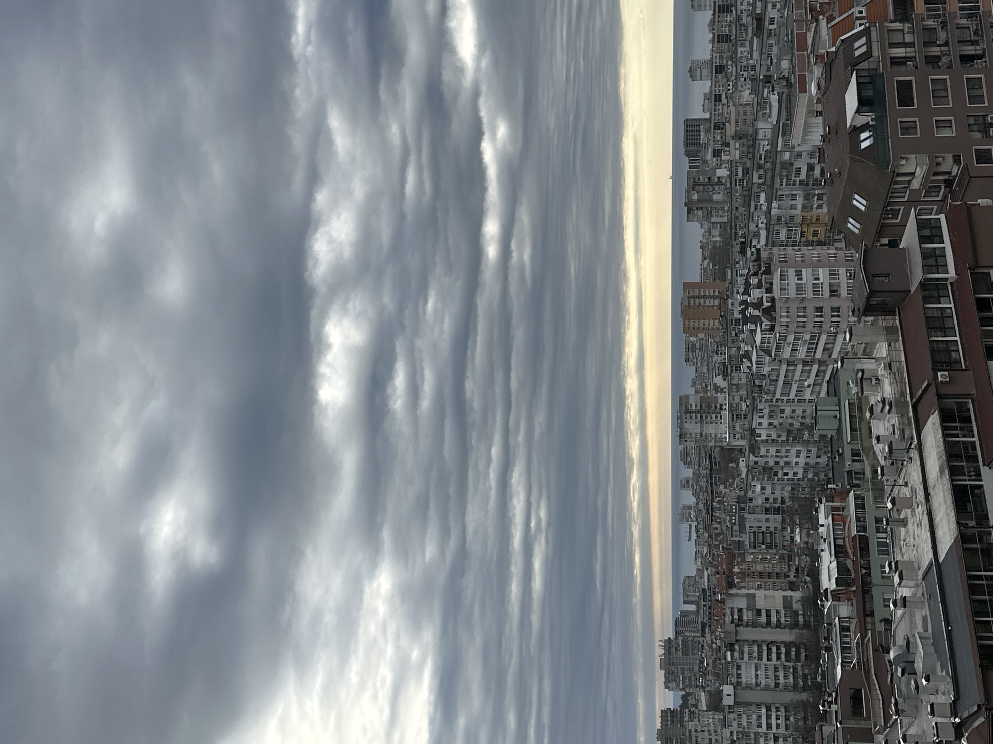 Morning clouds observed over Varna cityscape