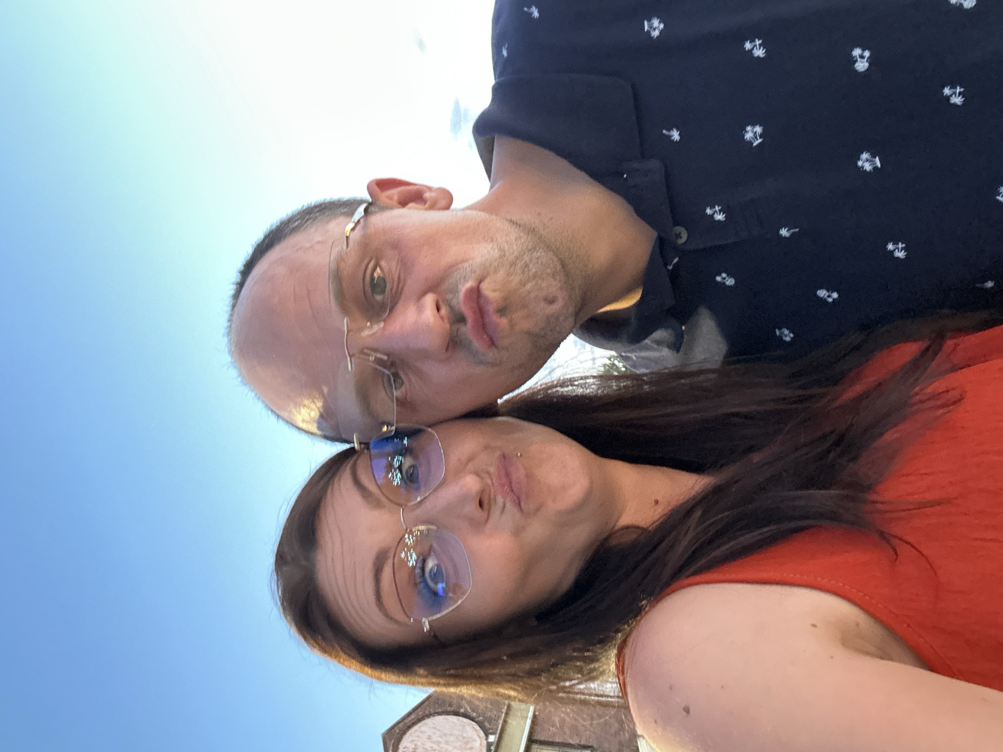 Couple documents evening dinner date in Ponteterra Italy