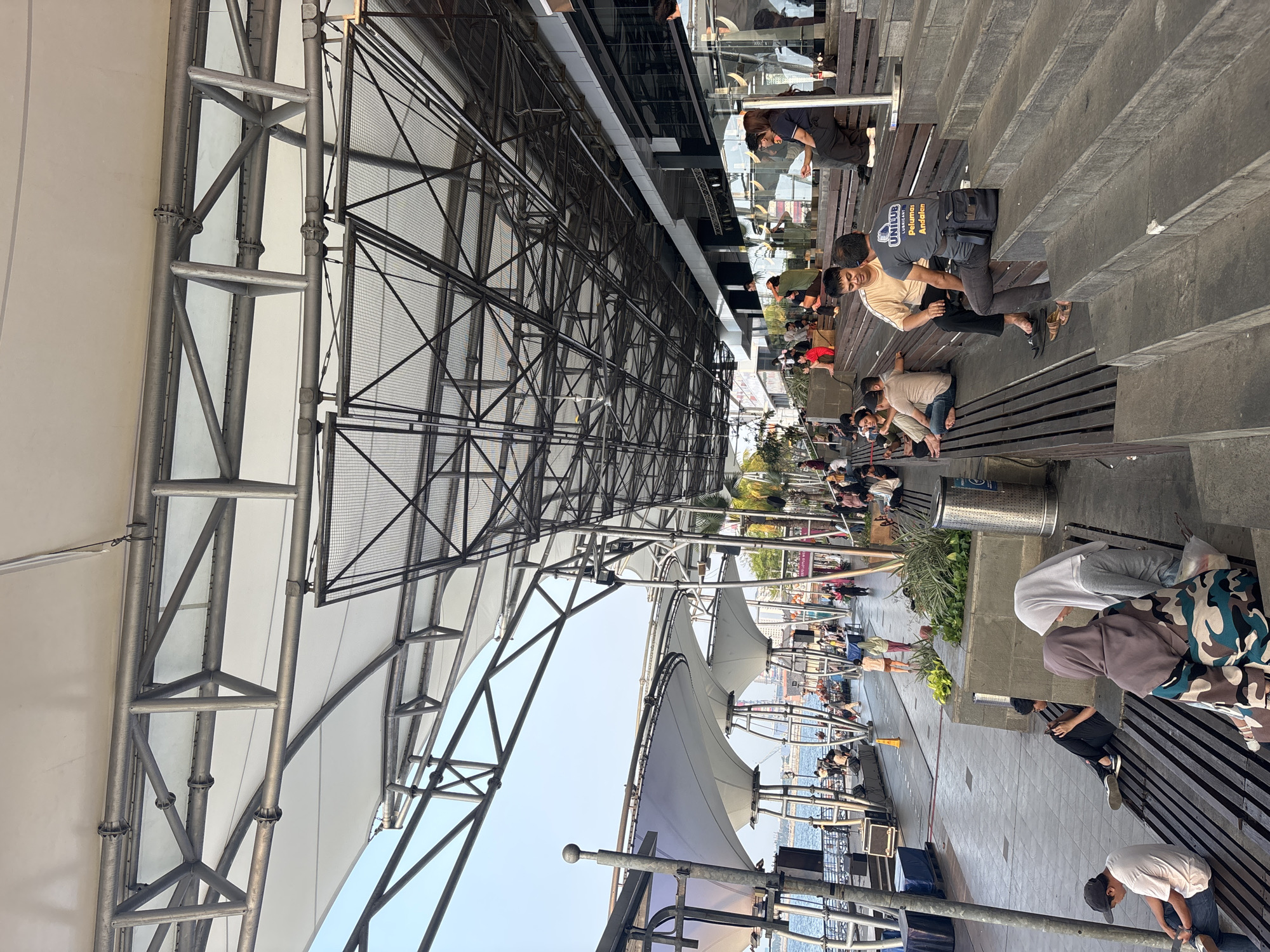 North Jakarta waterfront at Ancol — promenade, boats, and market finds
