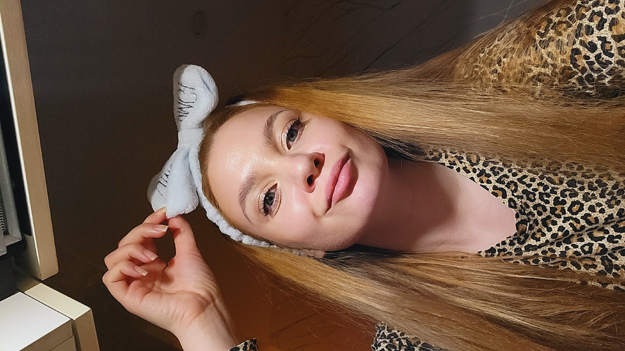 Woman photographed at home in Chaikovsky, Russia