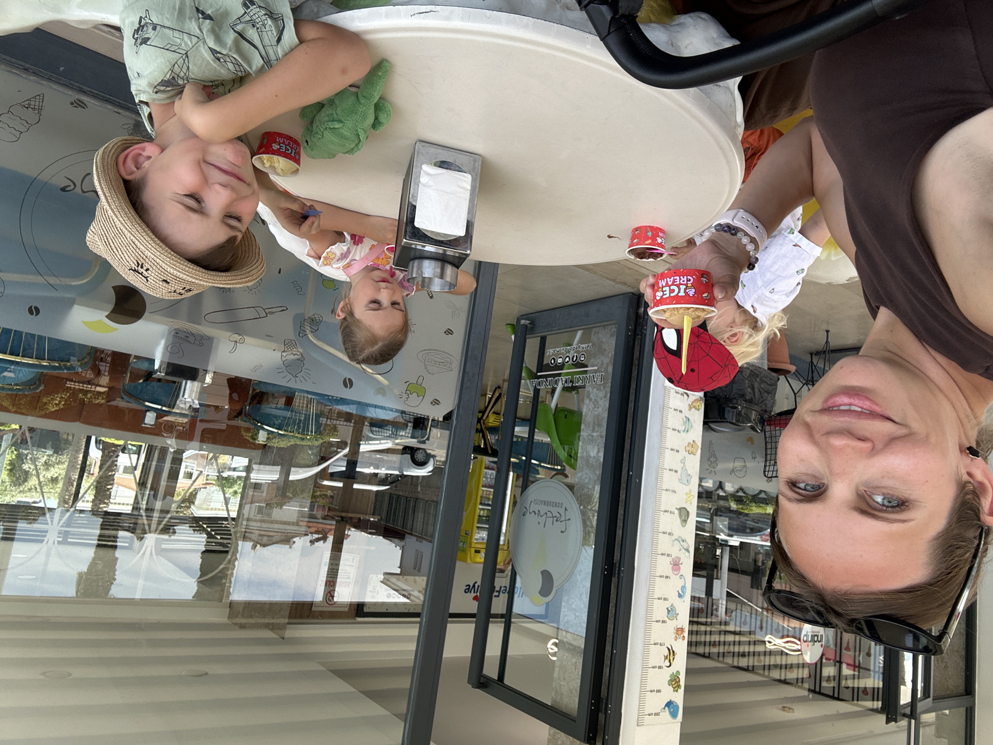 Family enjoys ice cream outing in Fethiye, Turkey