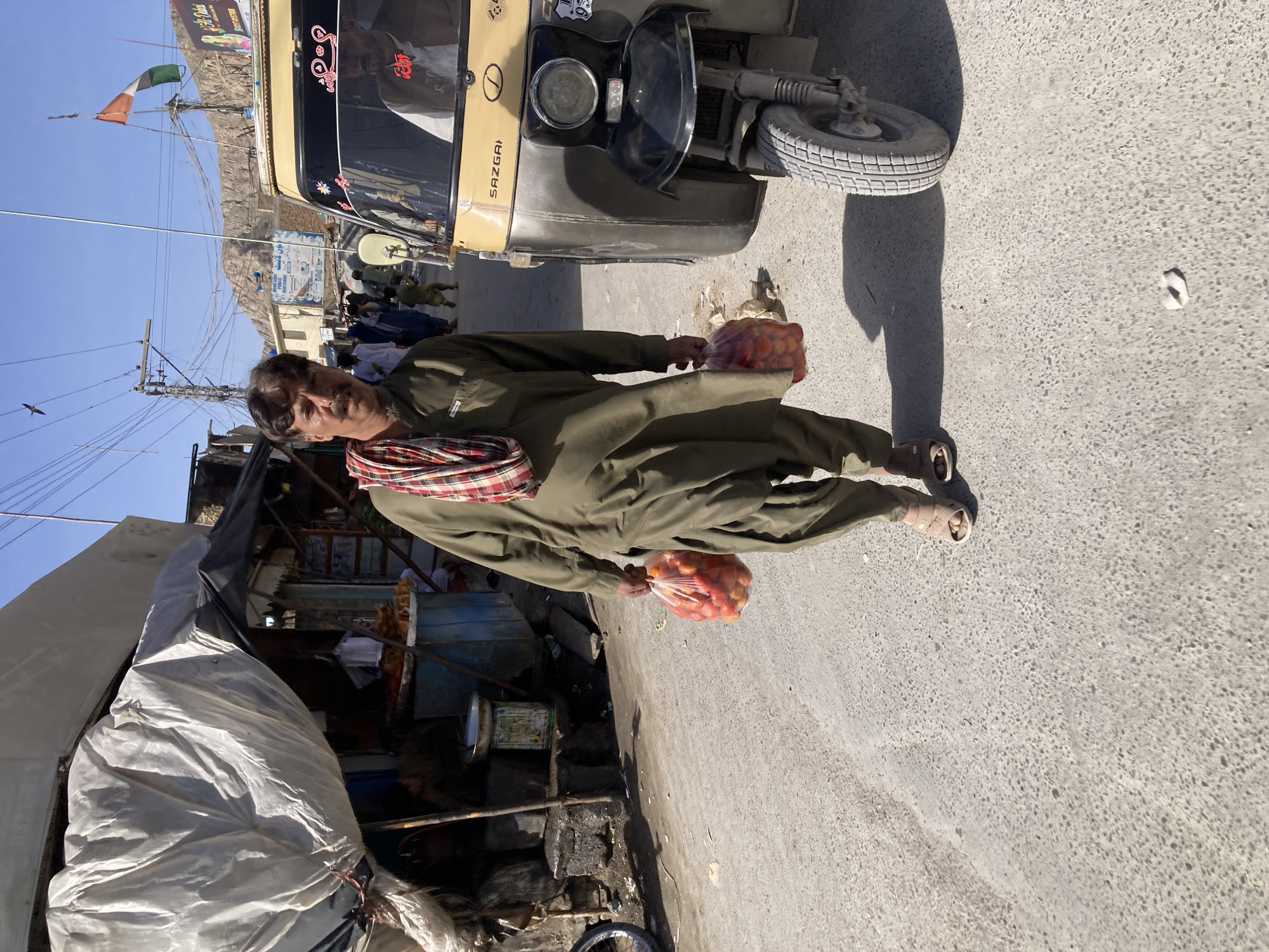 Street scenes captured in Quetta showing residents, vehicles