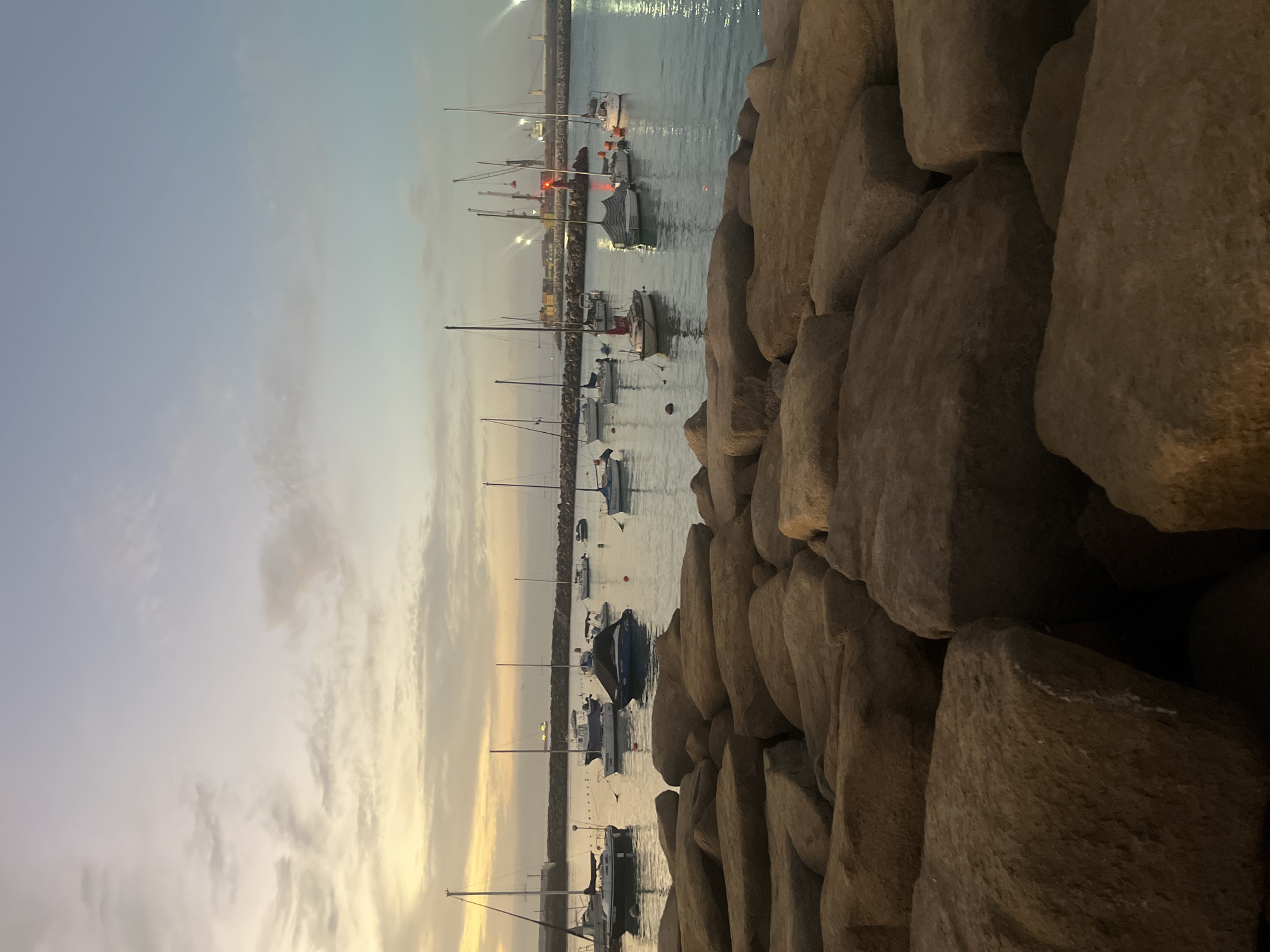 Dusk harbor scene captured in Arica, Chile