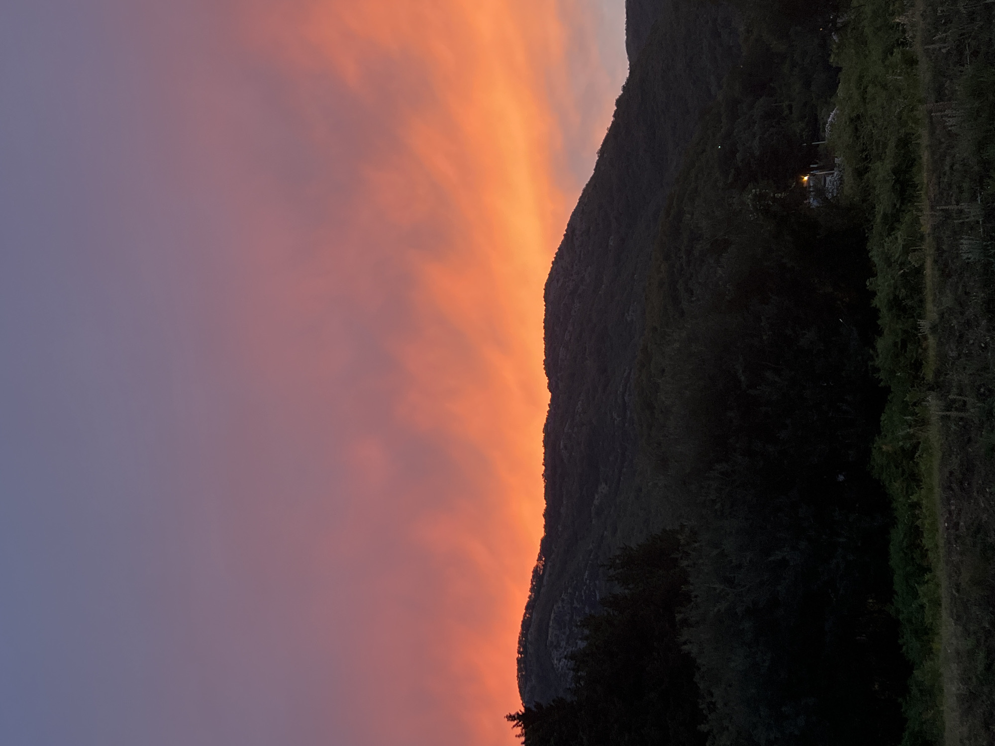 Sunset over Baošići's mountains, captured from multiple angles