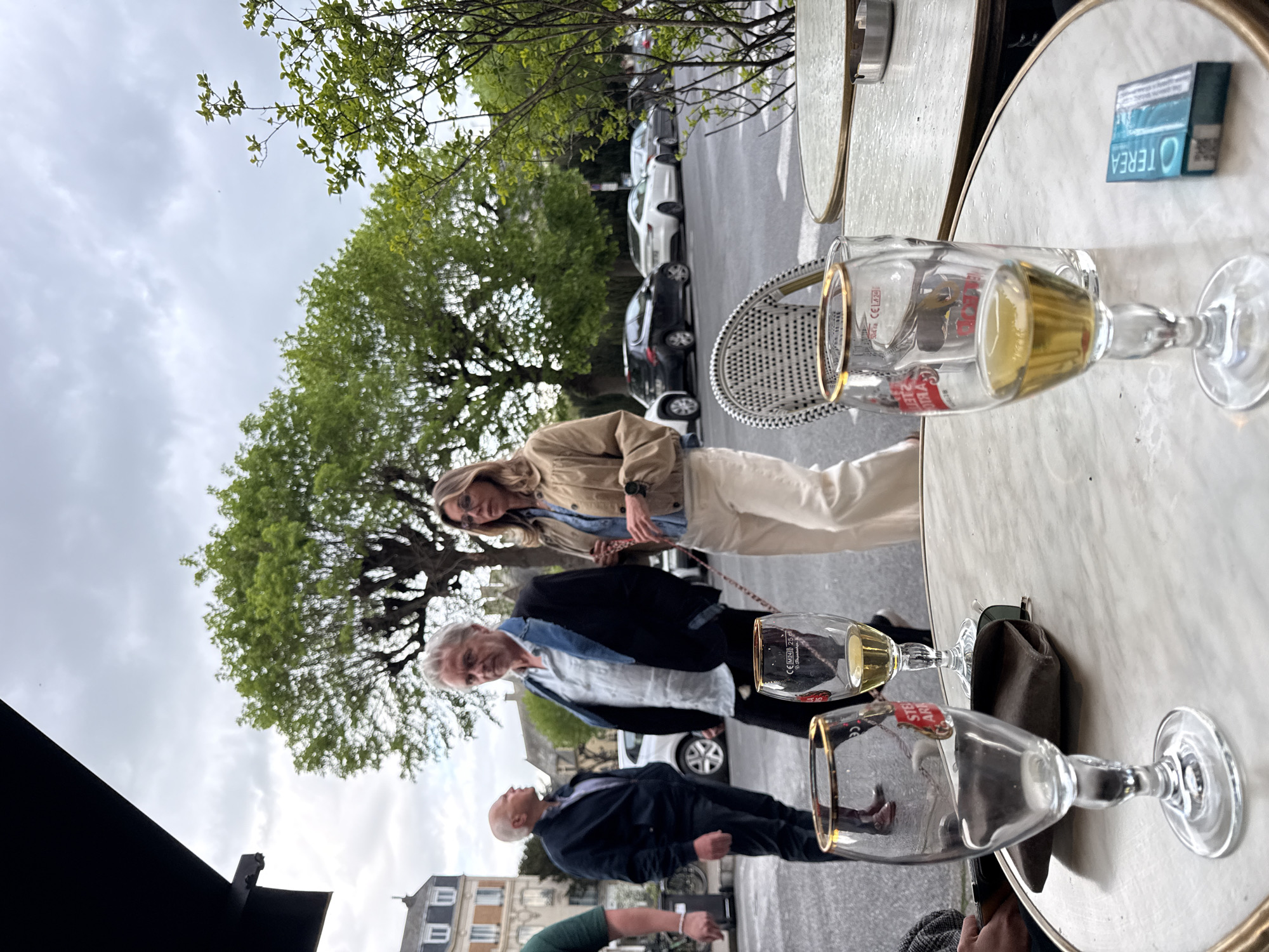 Outdoor cafe scene captured in Reims, France