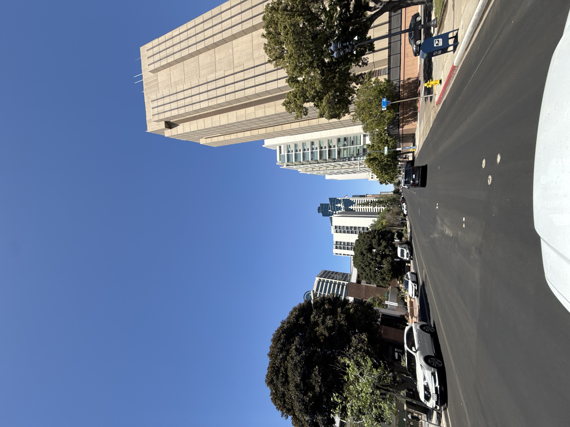 Evening street scene documented in downtown San Diego