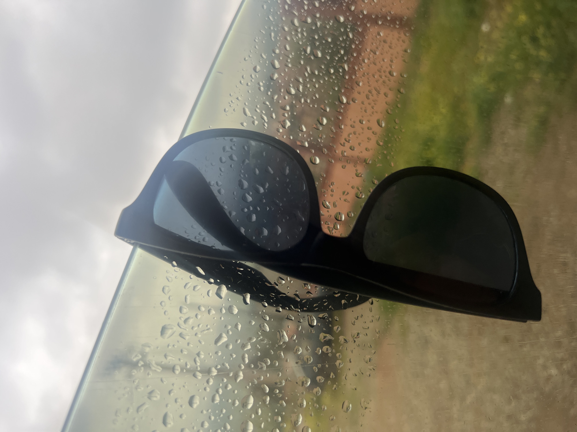 Rainy morning documented from car in Ouaouizert, Morocco